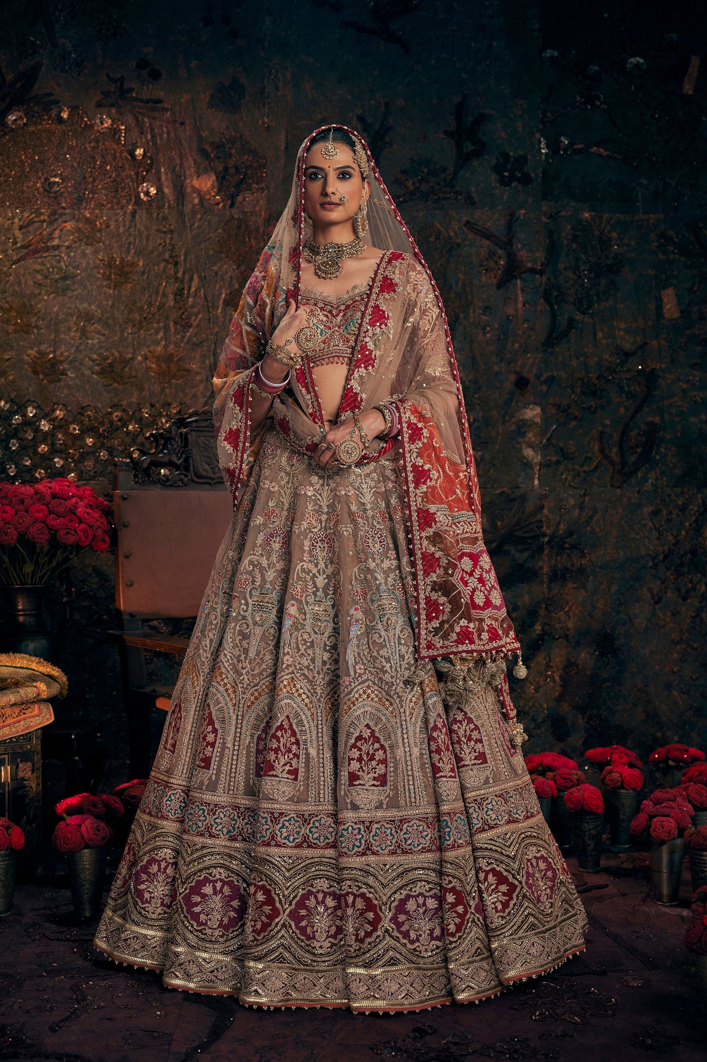 A Rose Beige Lehenga