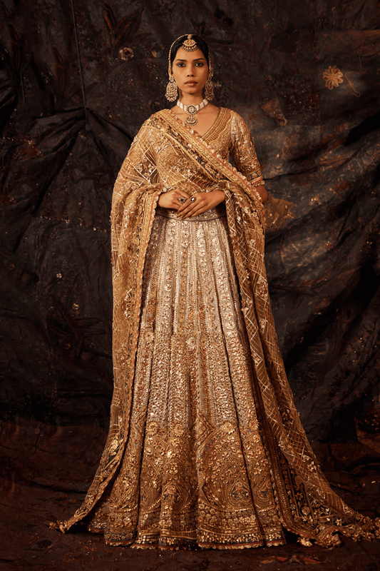 Gold & Silver Gota Embroidered Lehenga