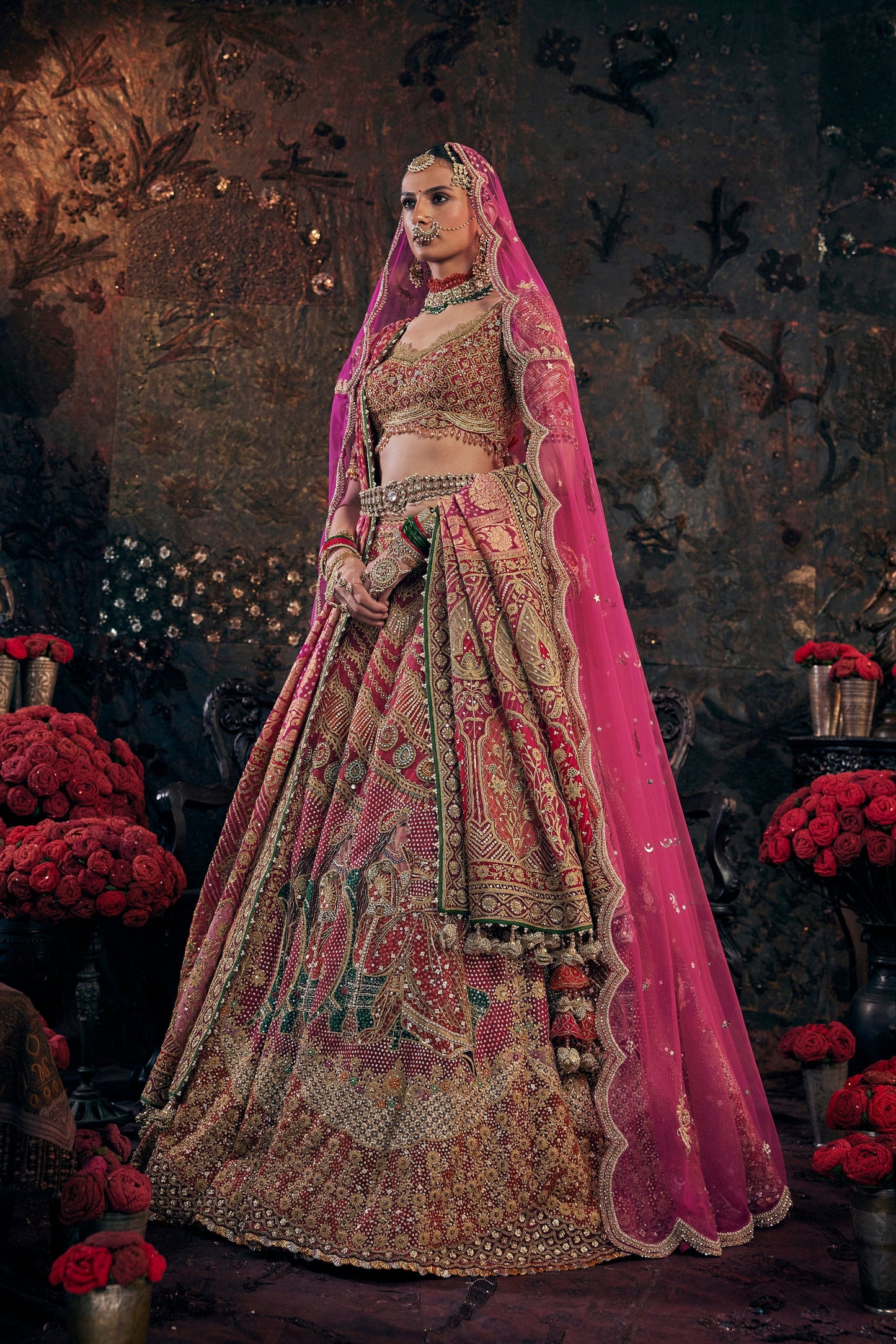 Deep Rose Lehenga