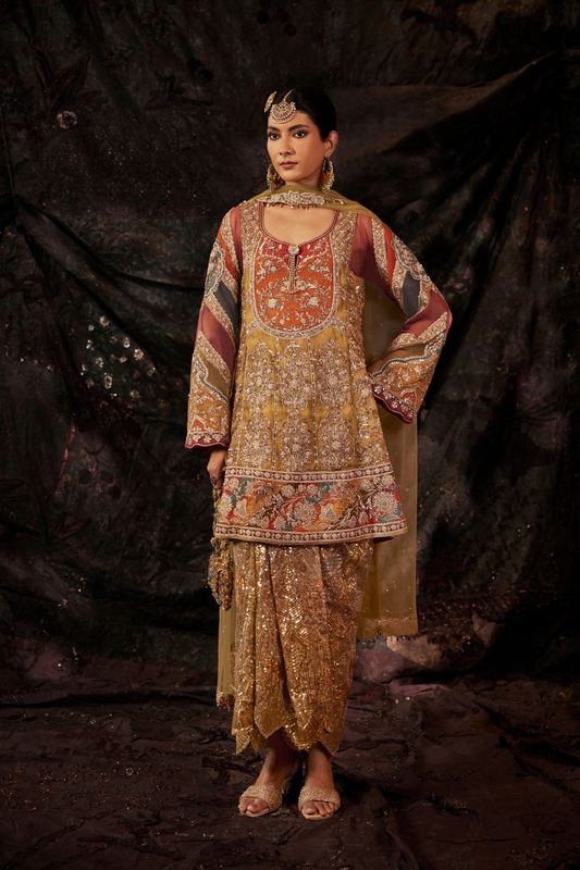 Mustard & Antique Lungi Set