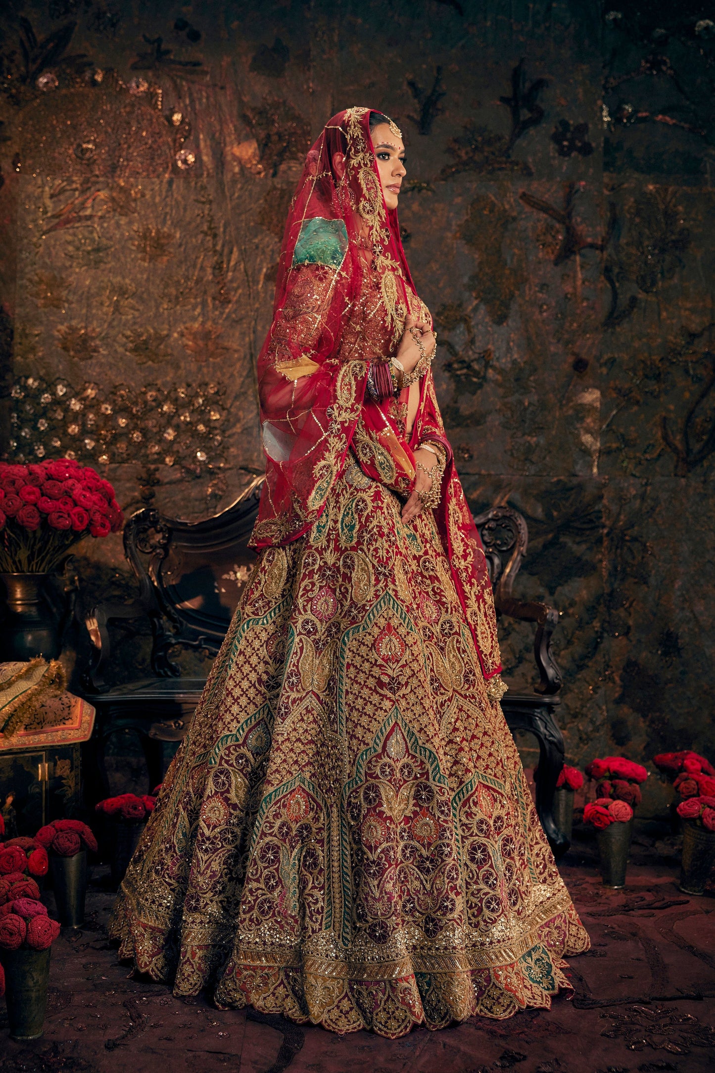 A Deep Red Lehenga
