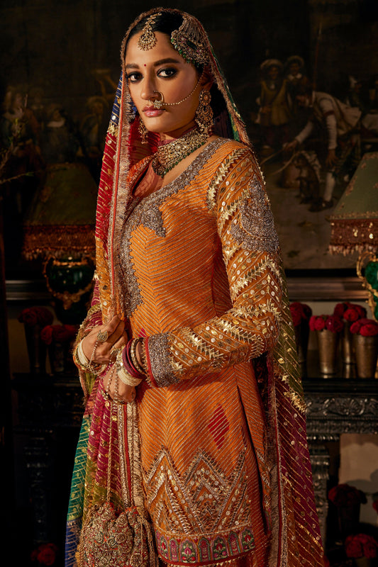 Mango Sorbet Hued Gota Sharara