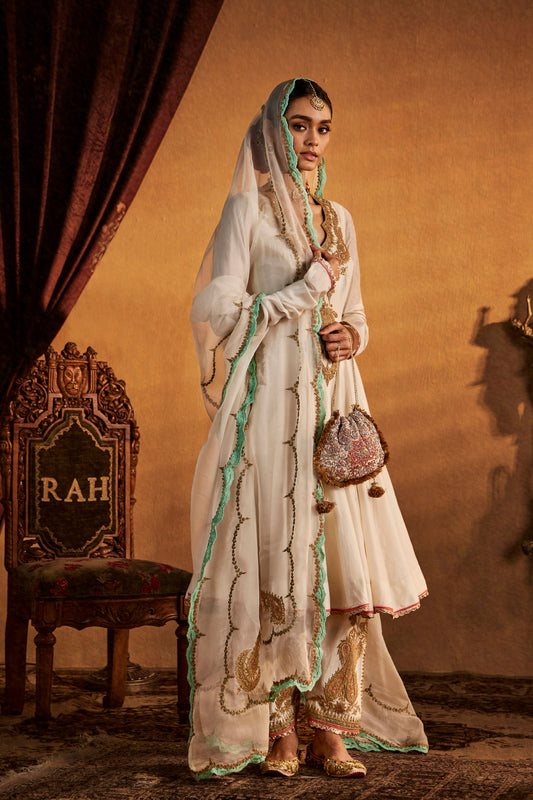 Ivory Chand-Phool Kalidar Set