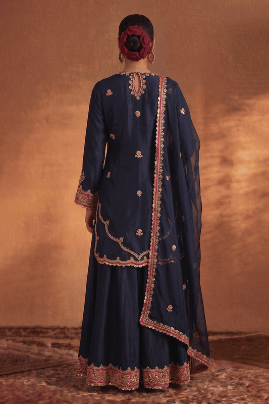 Midnight Blue Sharara Set