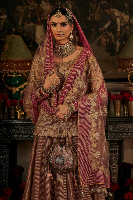 Dusty Rose kurti Lehenga