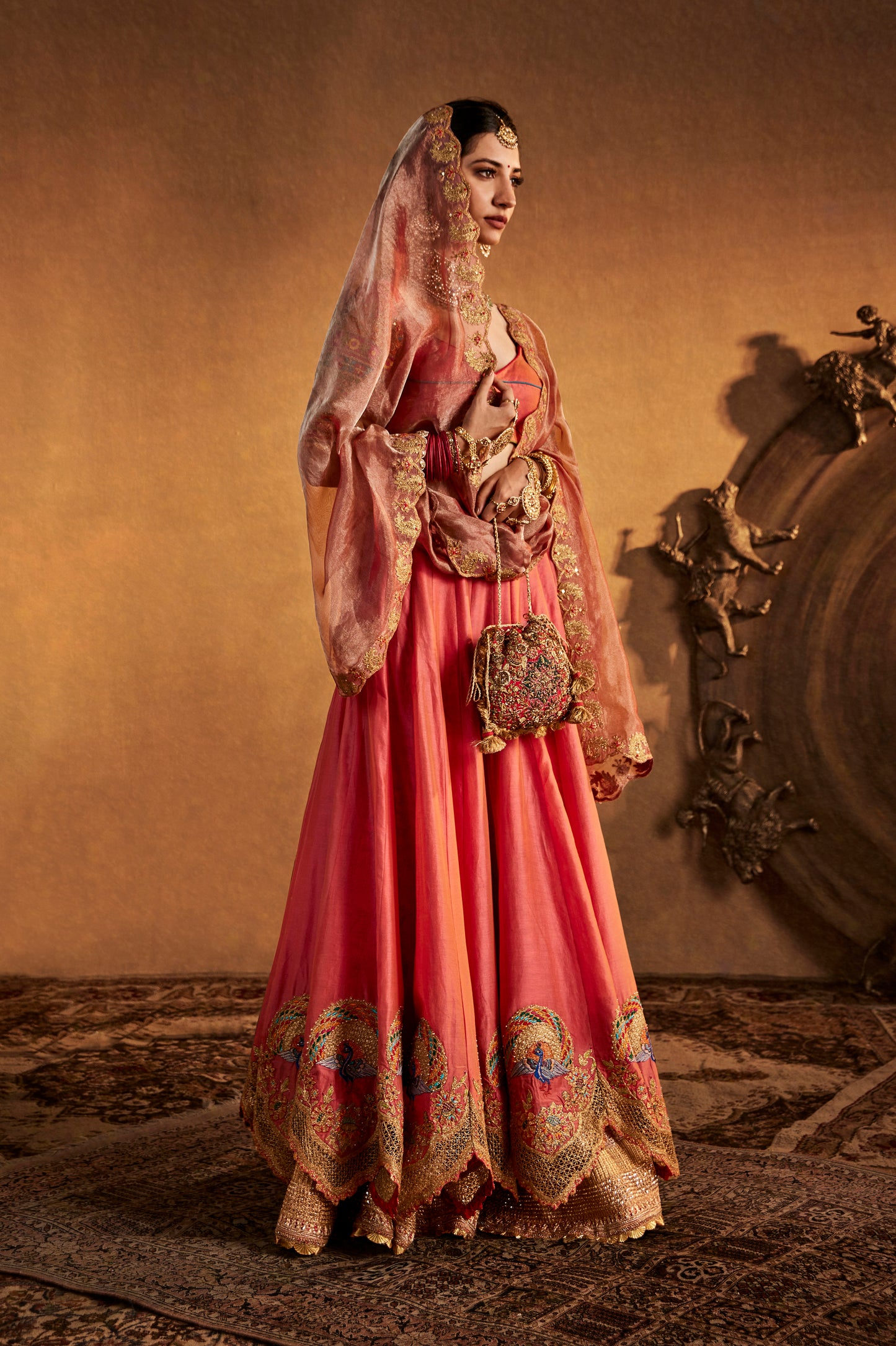 Sorbet Peach Silk Lehenga