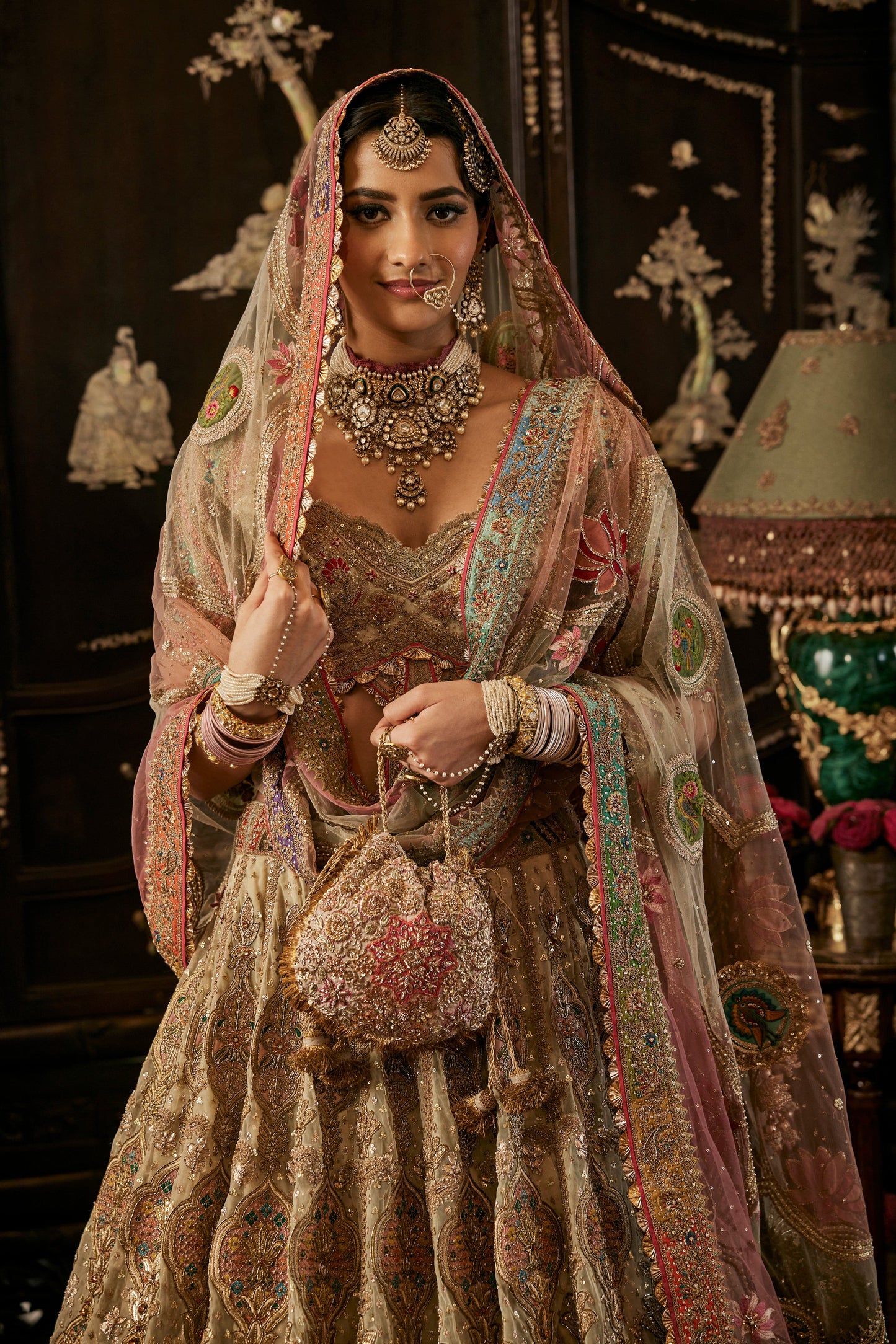 Ivory Gold Prachin-Kari Lehenga