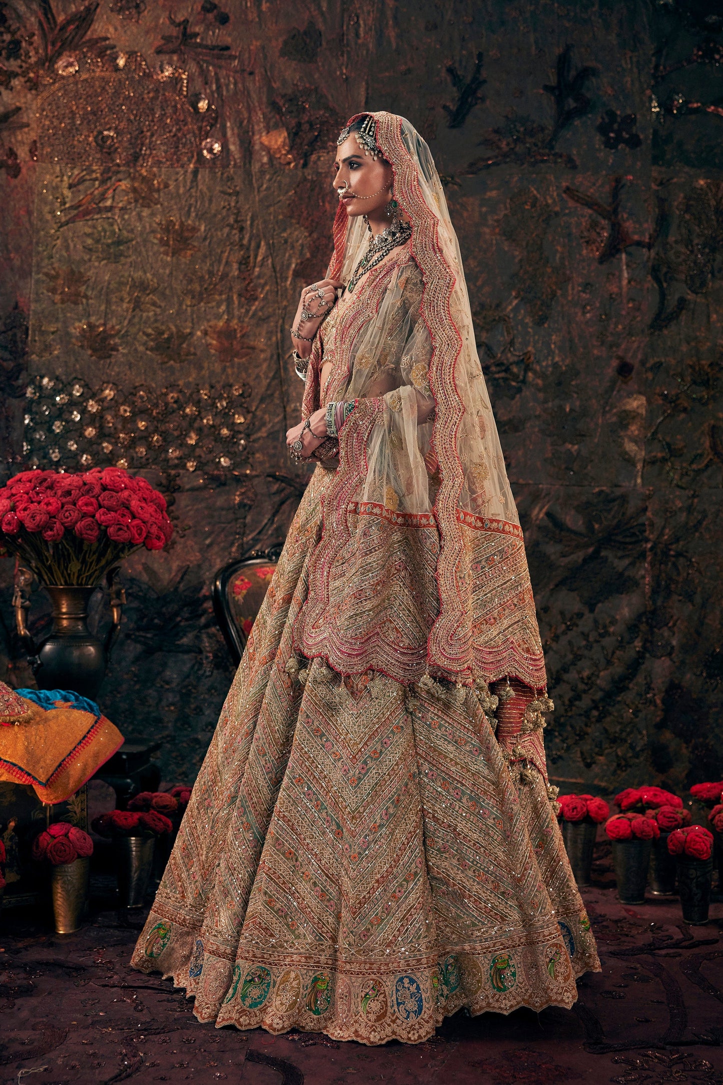 Earthy Ice Blue Lehenga
