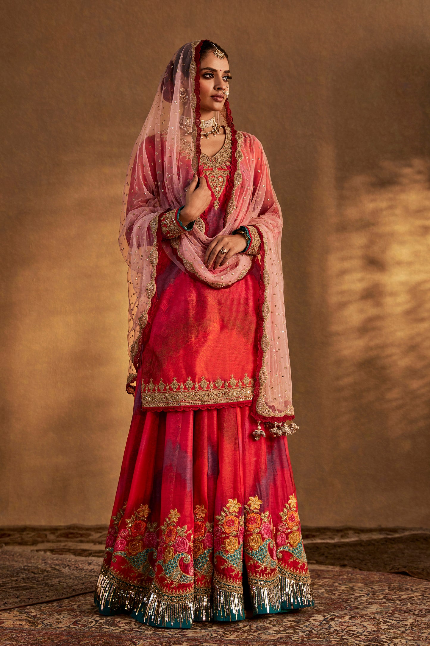Sorbet Peach Sharara Set