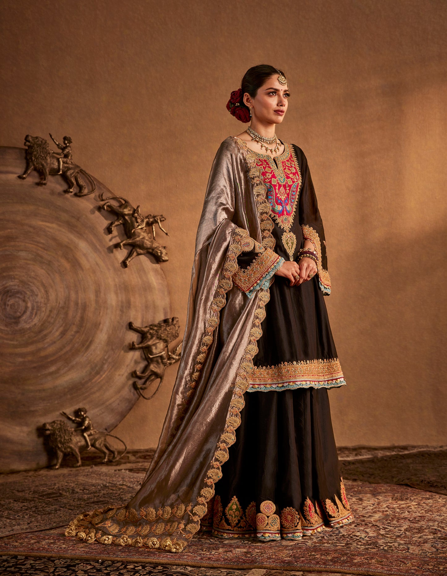 Burnt Brown Sharara Set