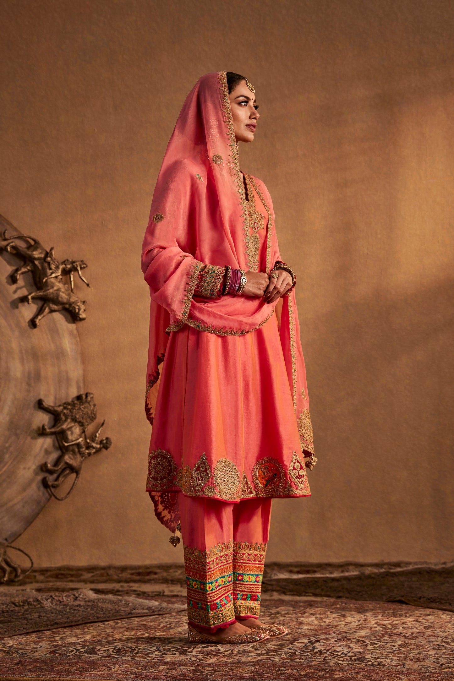 Coral Peach Kurta Set