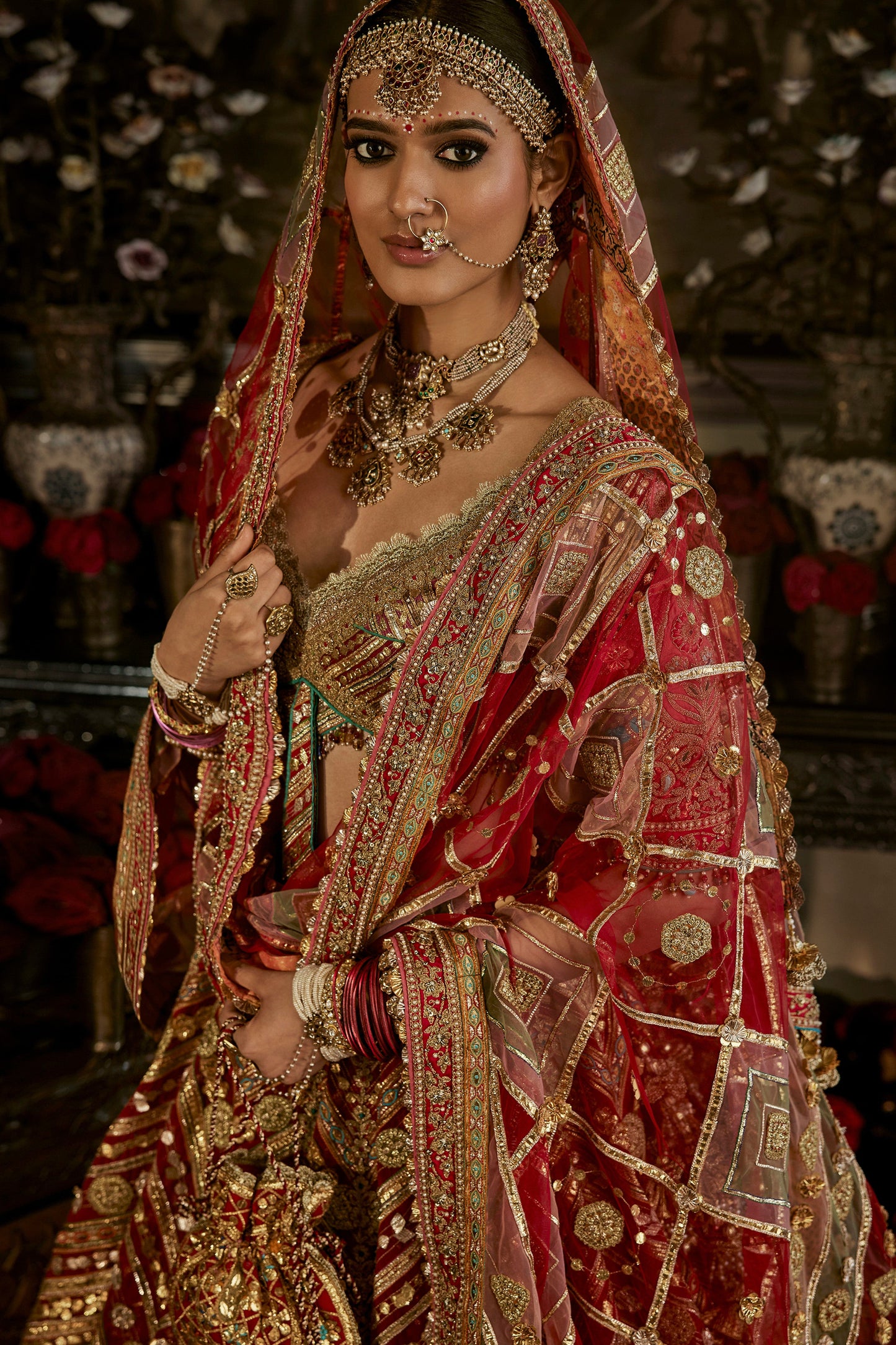 Deep Red Gota Lehenga