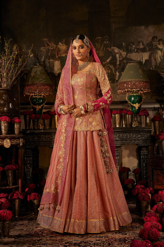 Deep Rose Pink kurtl Lehenga