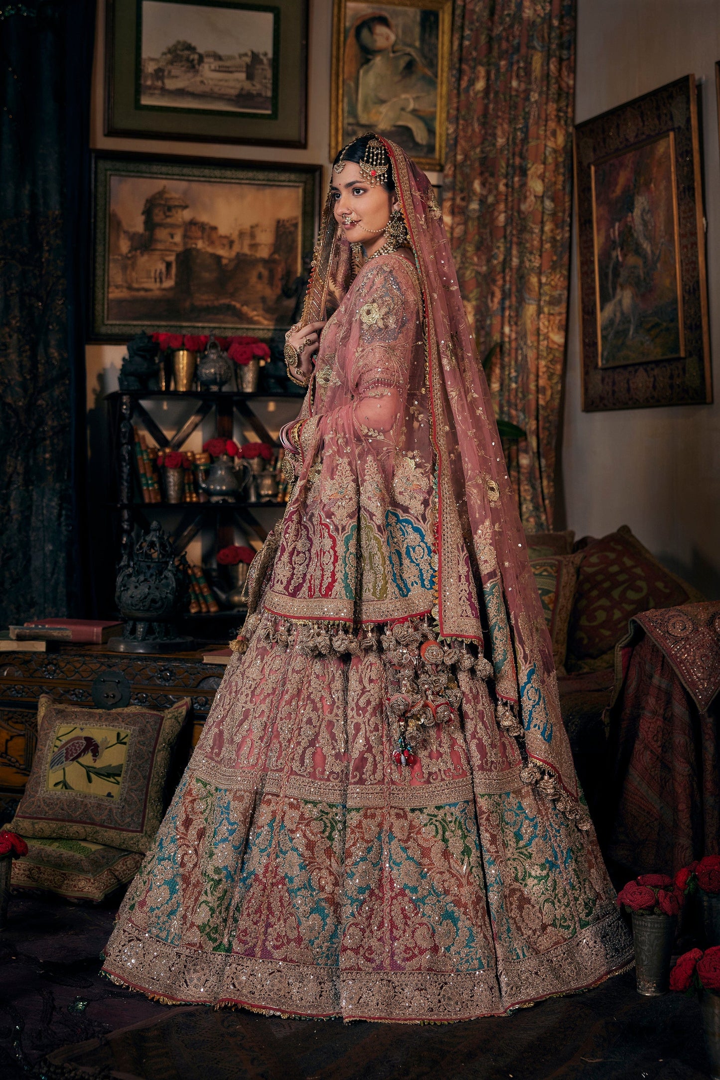 Coral Hued Lehenga