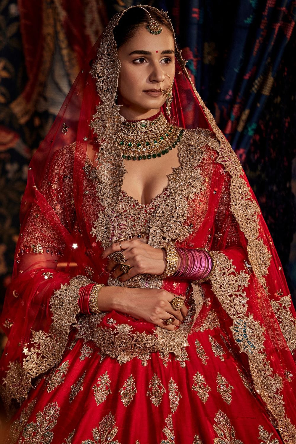 Scarlet Red Cutwork Lehenga Set