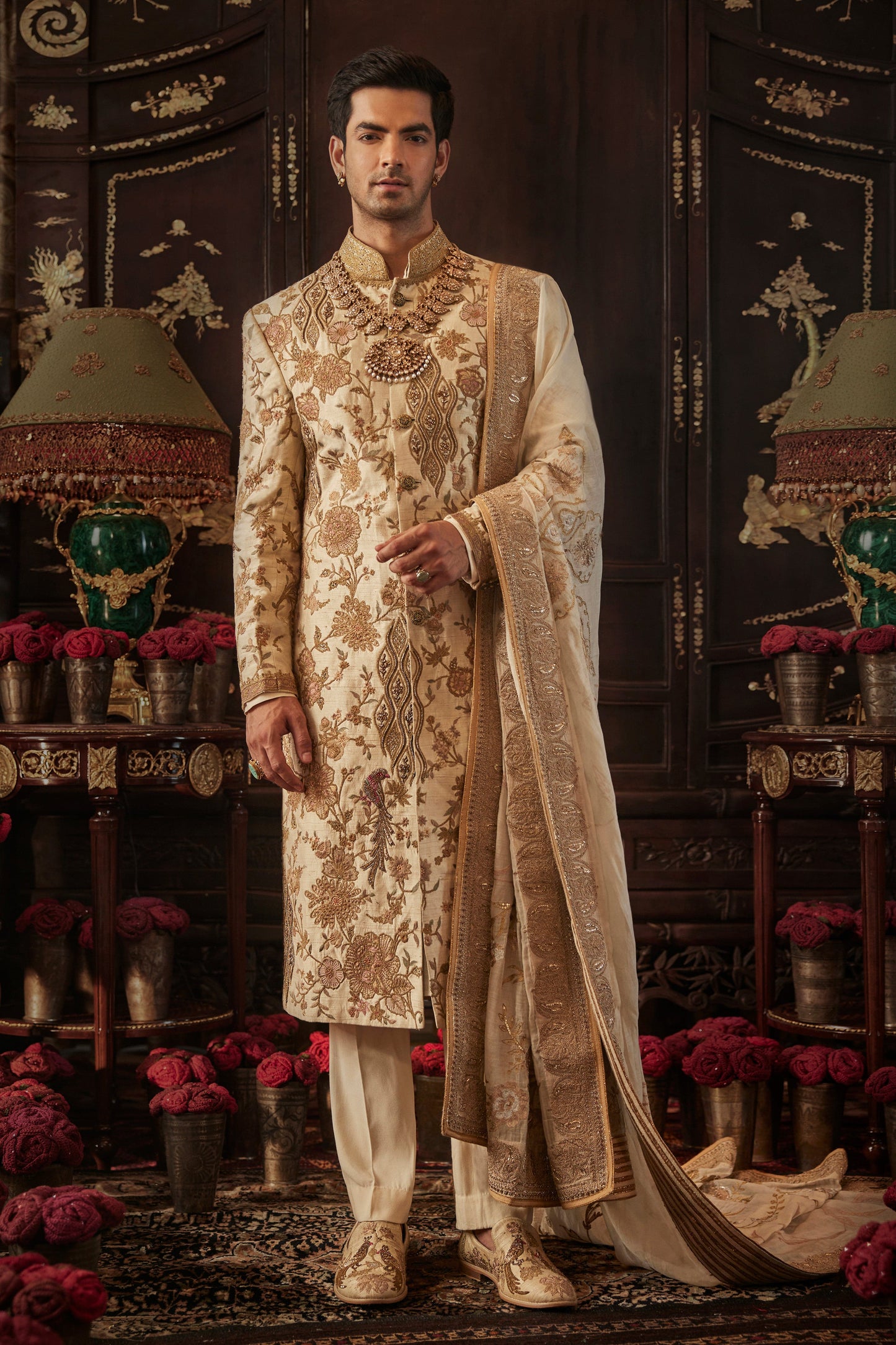 Ivory Silk Sherwani