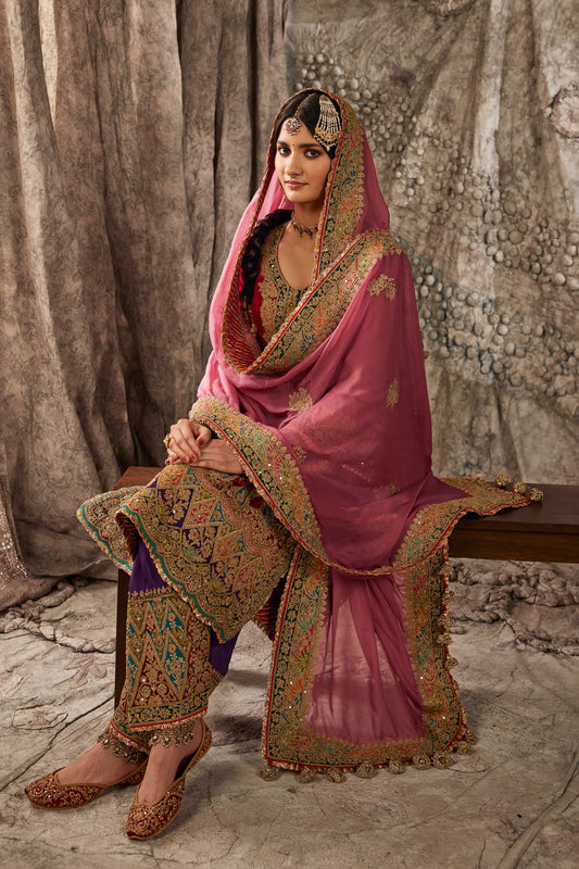 Earthy Red Embroidered Kurta Set