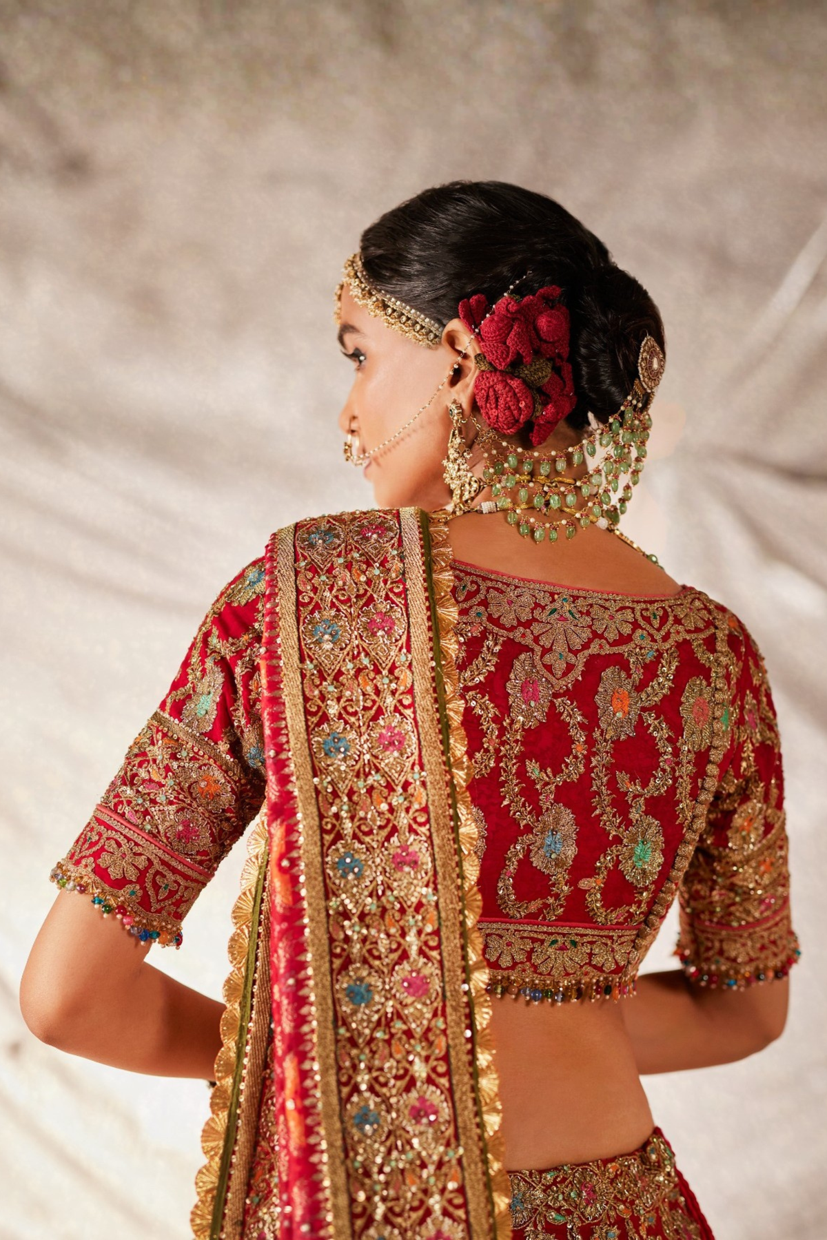 Deep Red Silk Lehenga