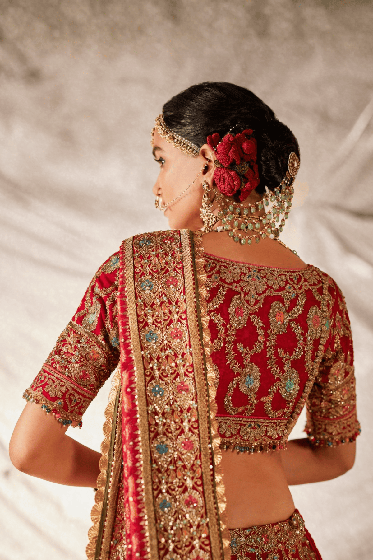 Deep Red Silk Lehenga