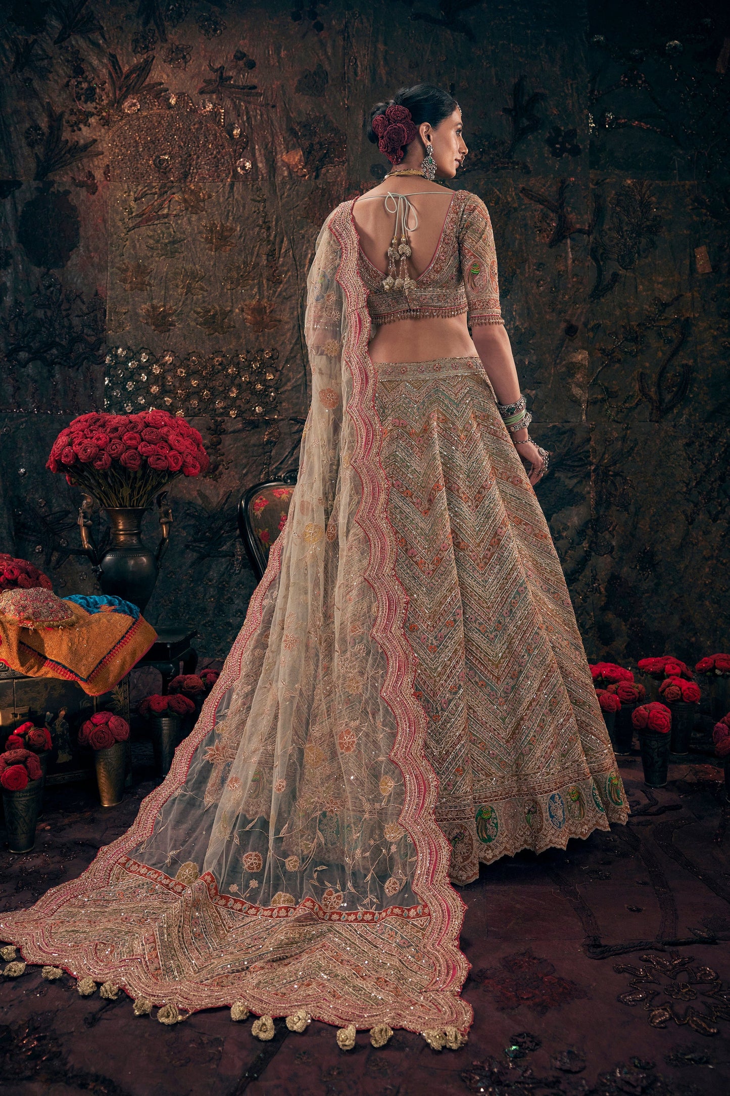 Earthy Ice Blue Lehenga