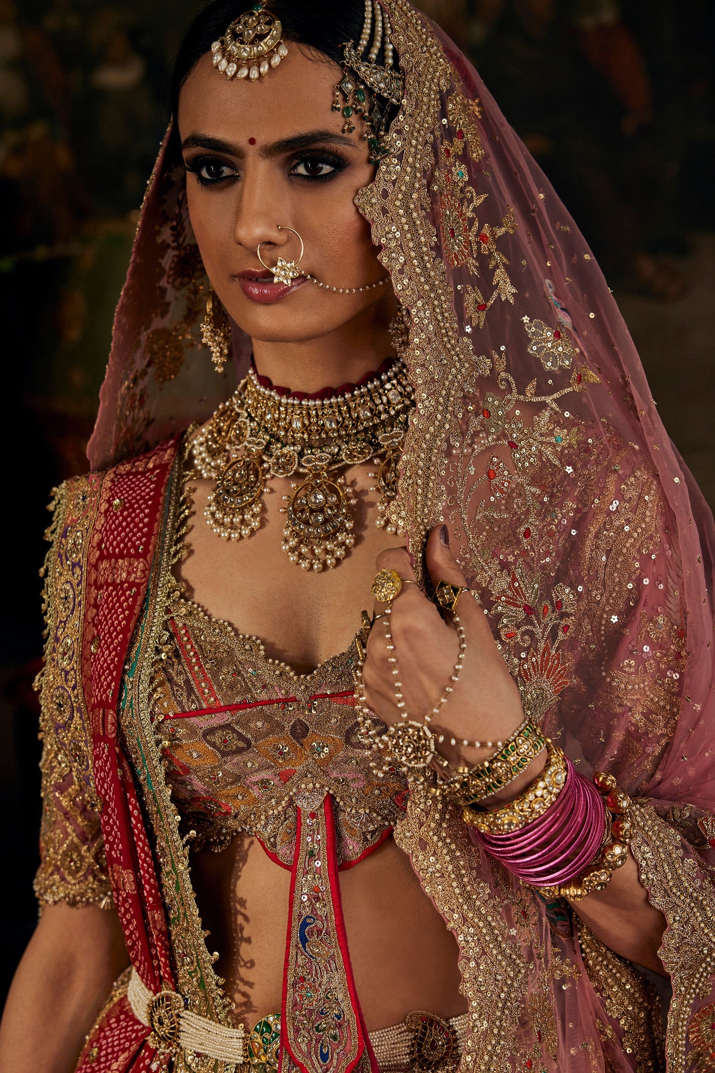 Francaise Pink Lehenga