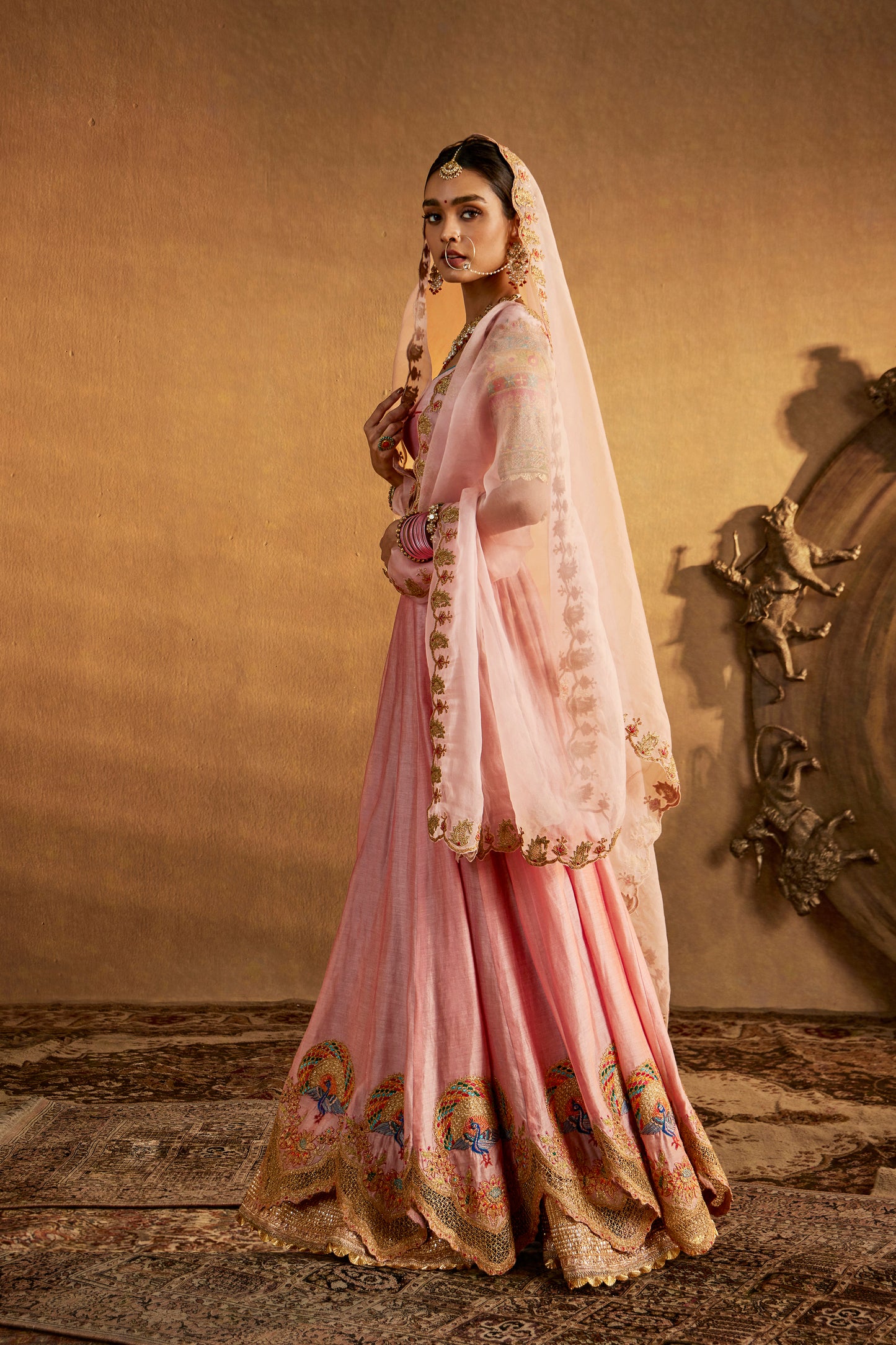 Soft Pink Silk Lehenga