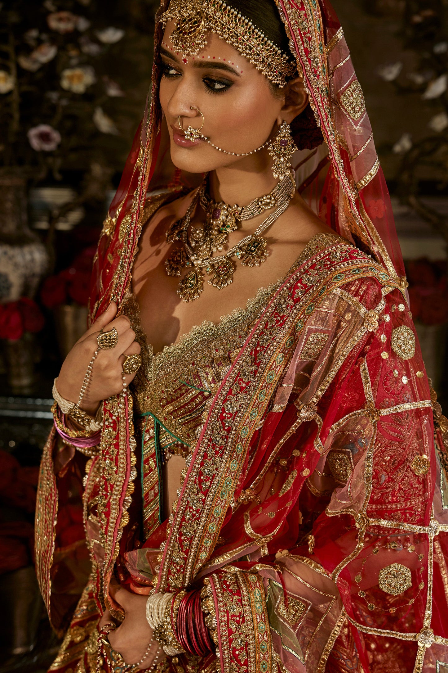 Deep Red Gota Lehenga