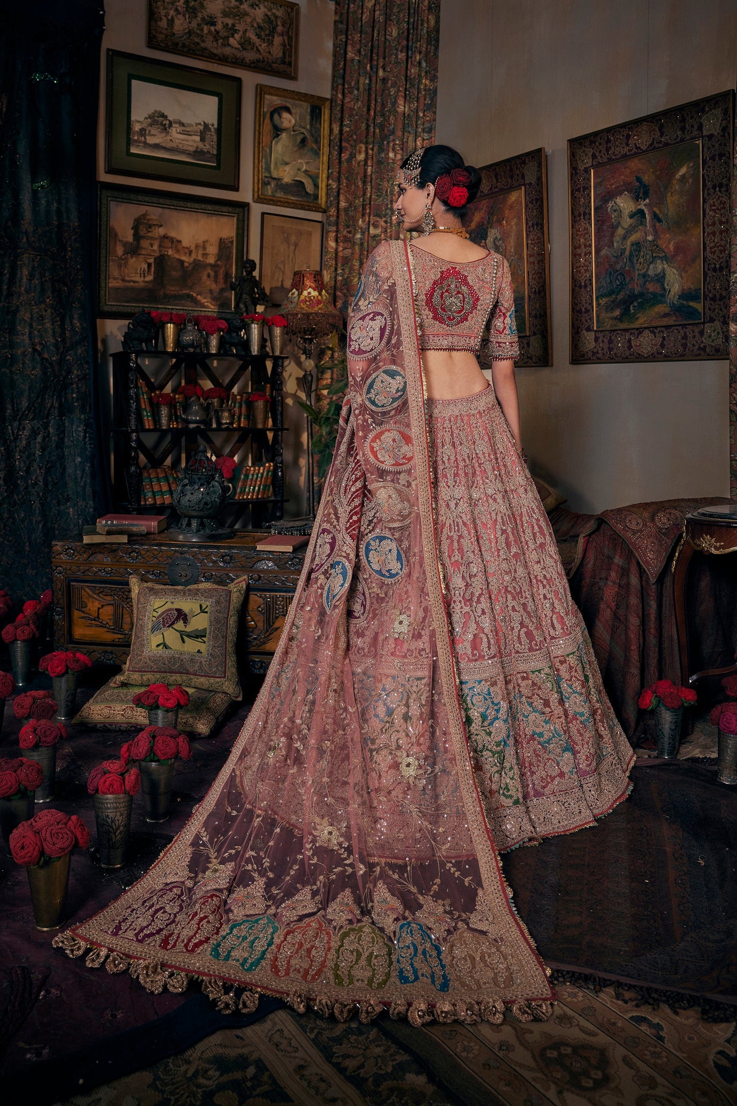 Coral Hued Lehenga