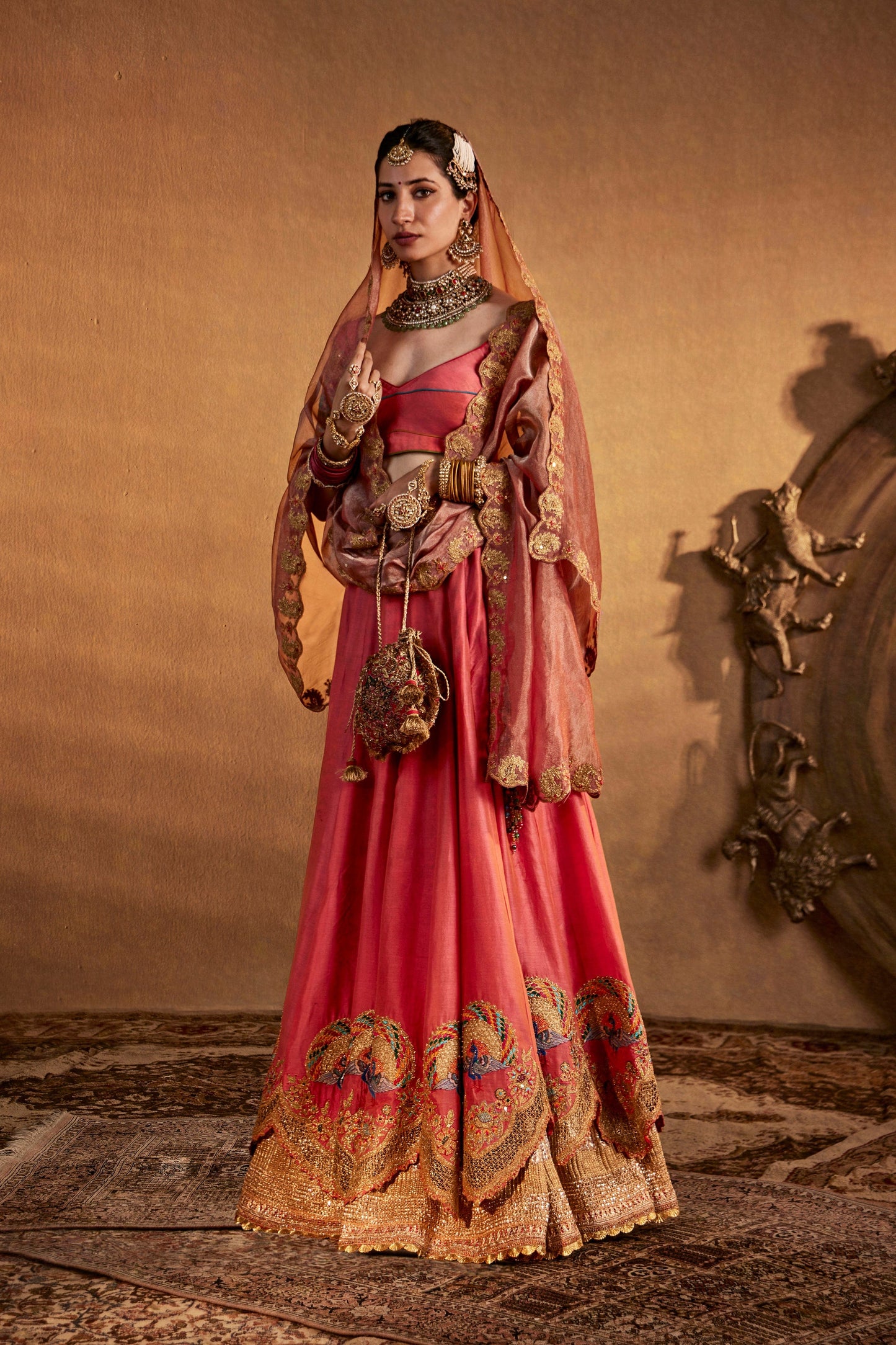 Sorbet Peach Silk Lehenga