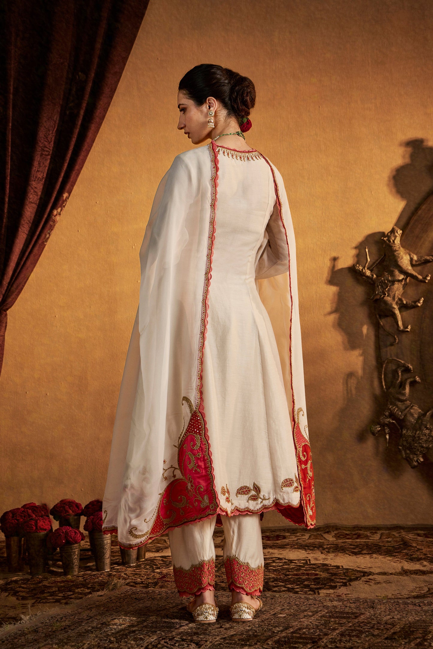 Ivory Floral Kalidar Set