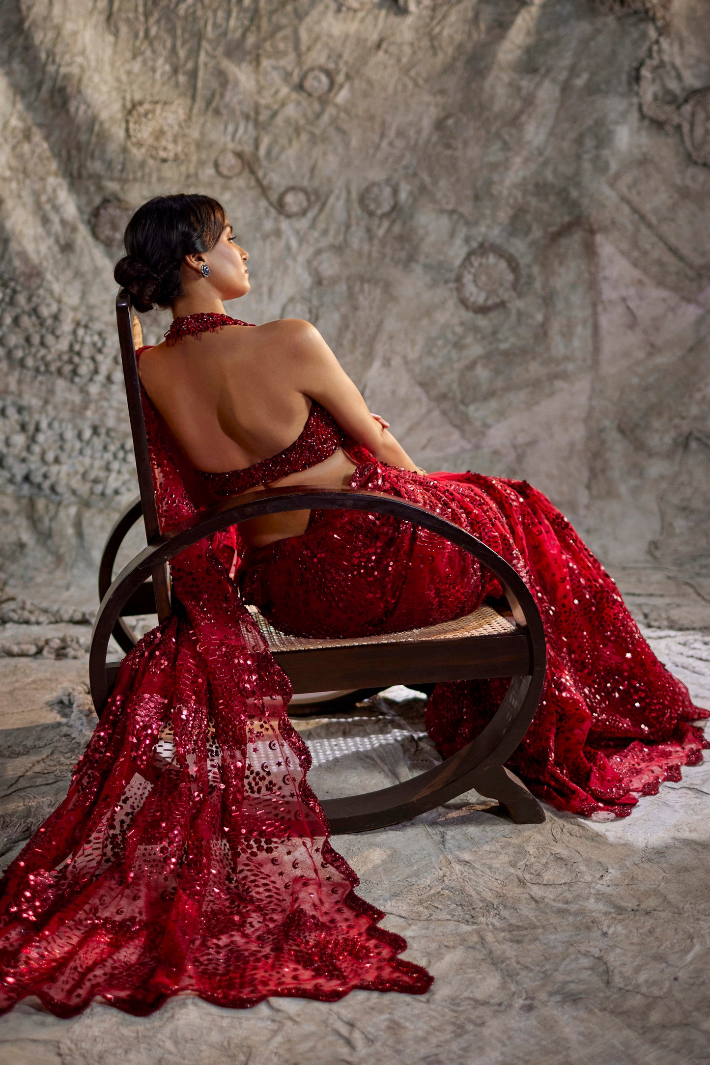 Maroon Red Saree