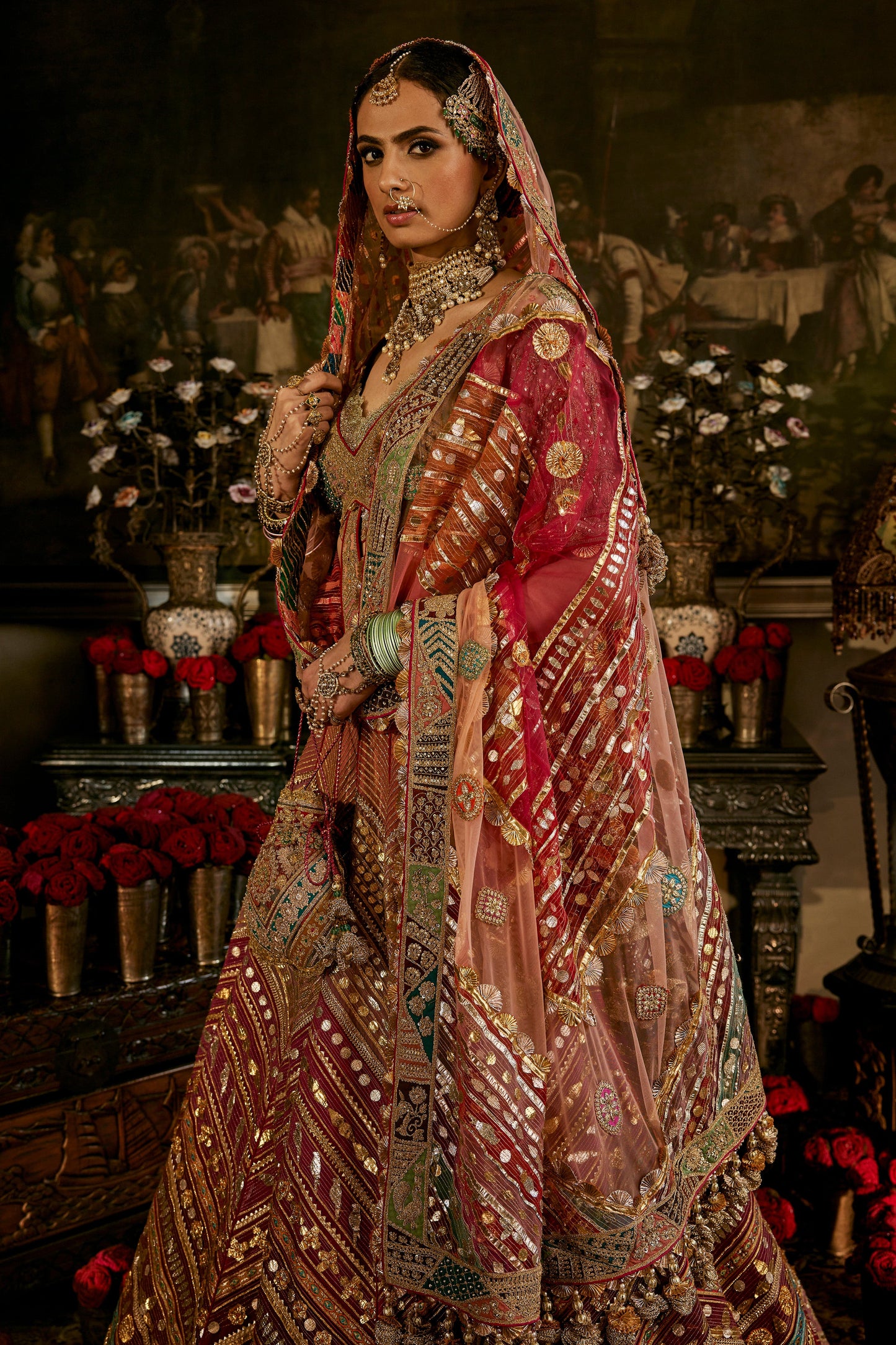 Ruby Red Gota Lehenga