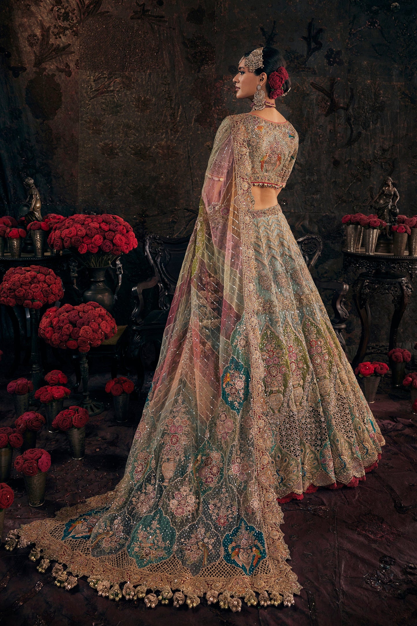 Frosted Blue Lehenga