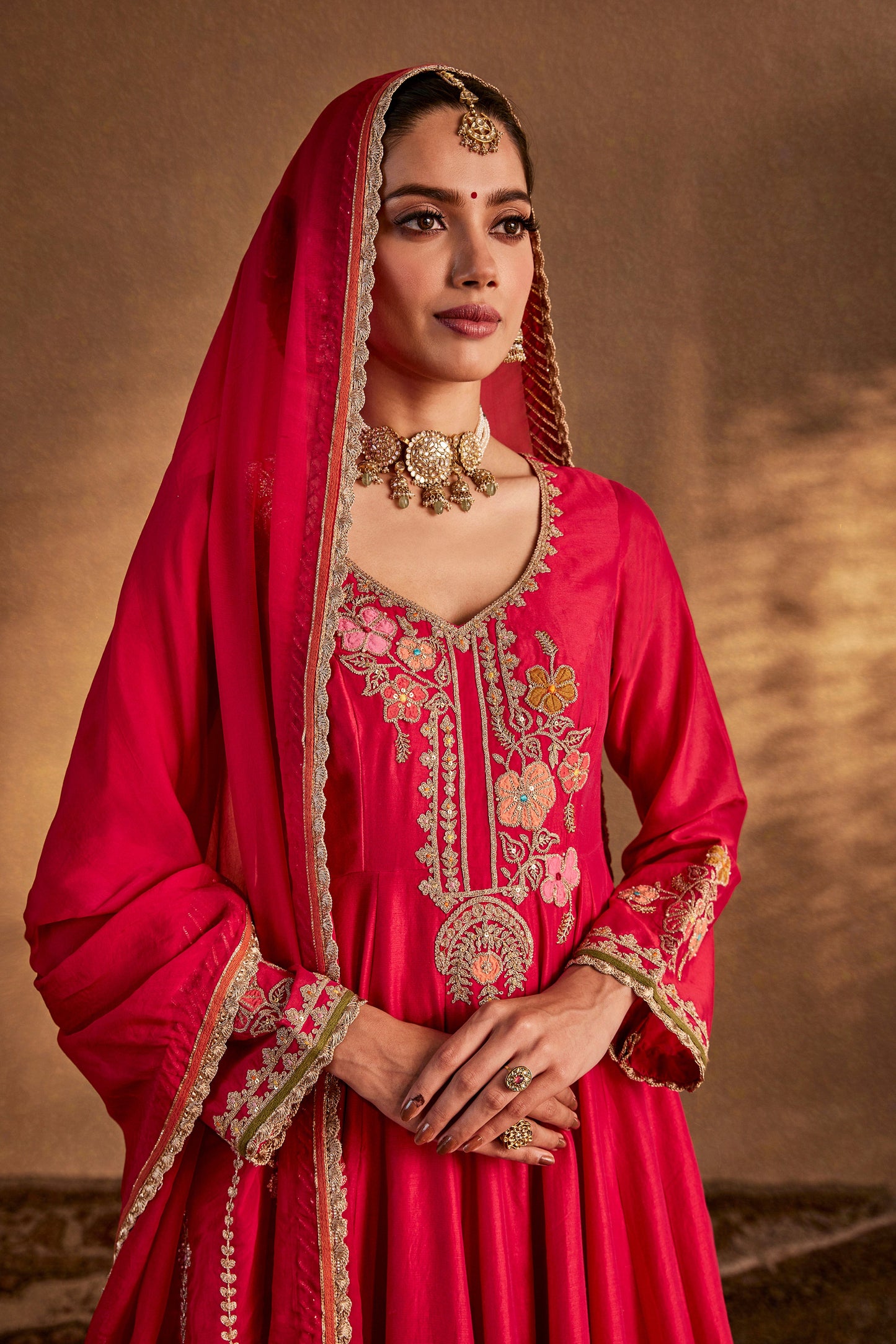 Rani Pink Bouquet Kalidar Set