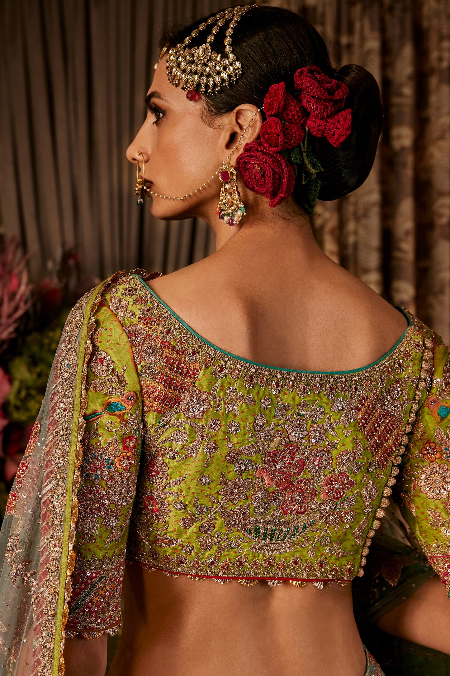 Aqua Blue Silk Lehenga