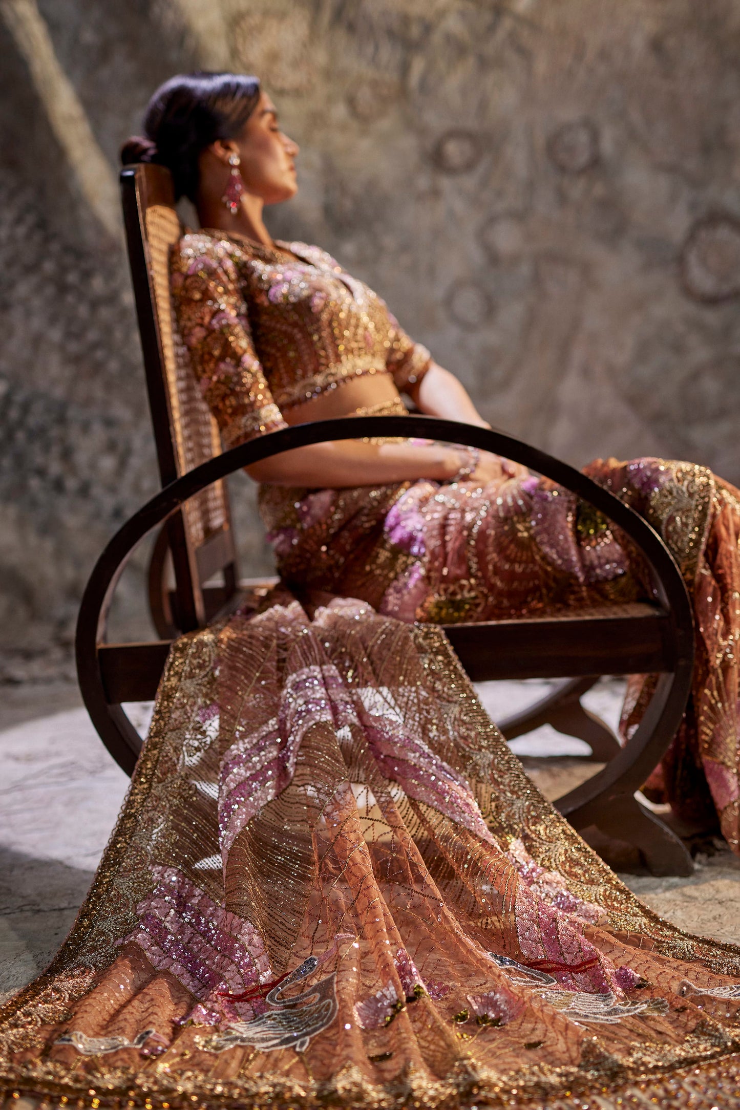 Cinnamon Scallop Saree