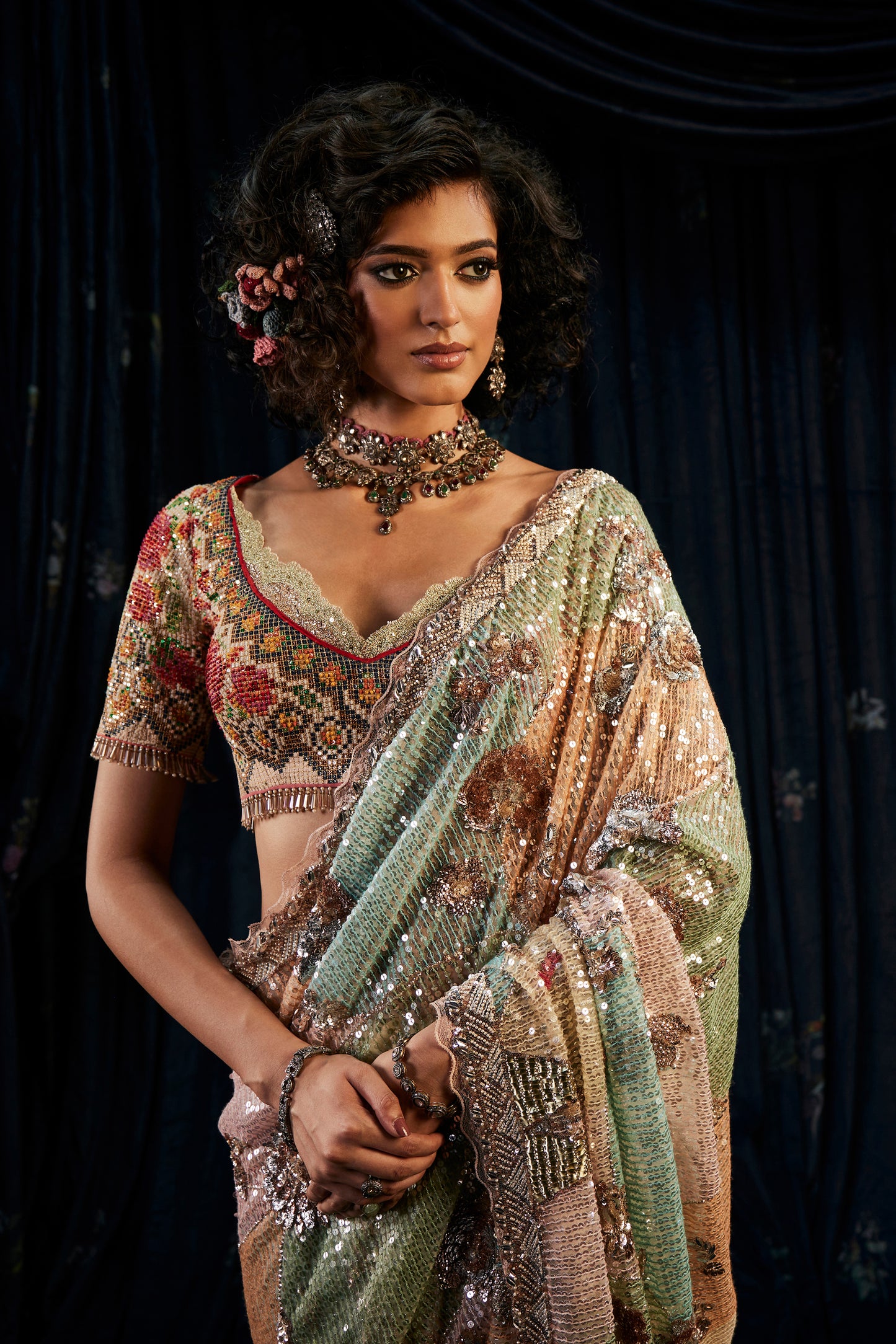 Multi Hued Mosaic Saree
