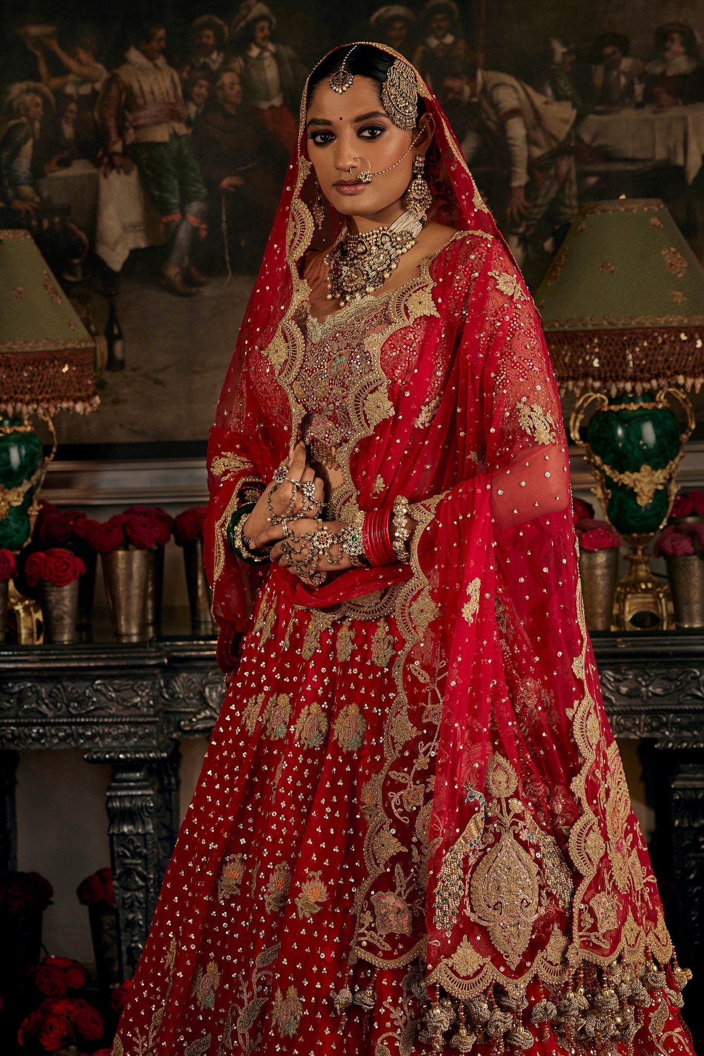 Red Lotus Lehenga