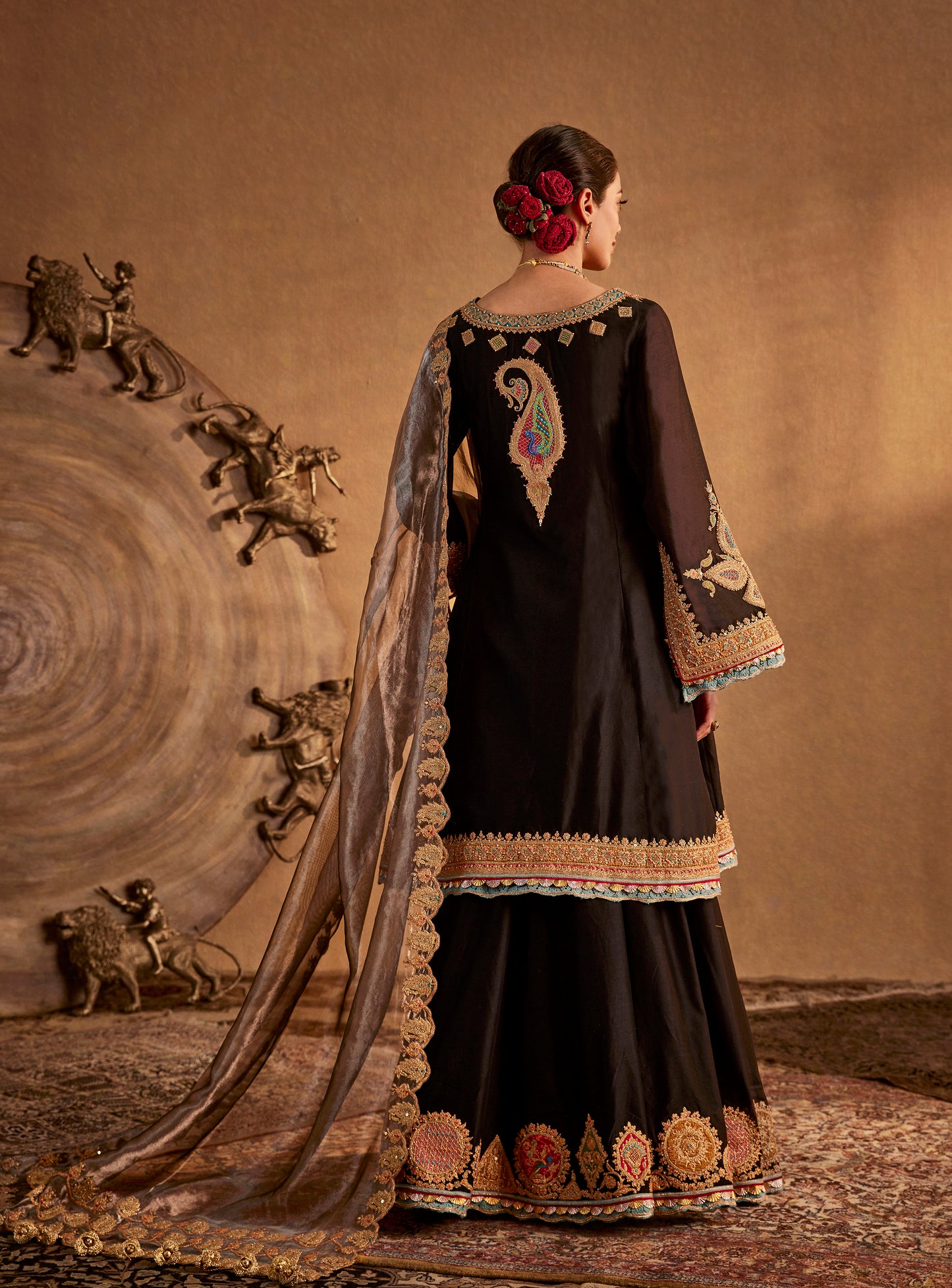 Burnt Brown Sharara Set