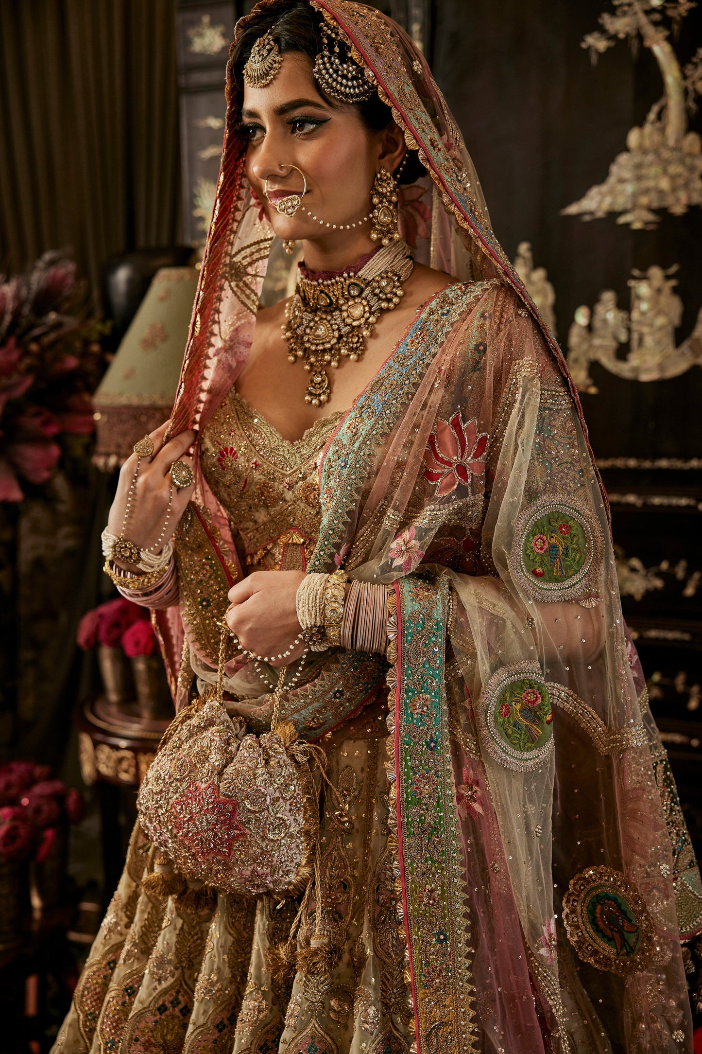 Ivory Gold Prachin-Kari Lehenga