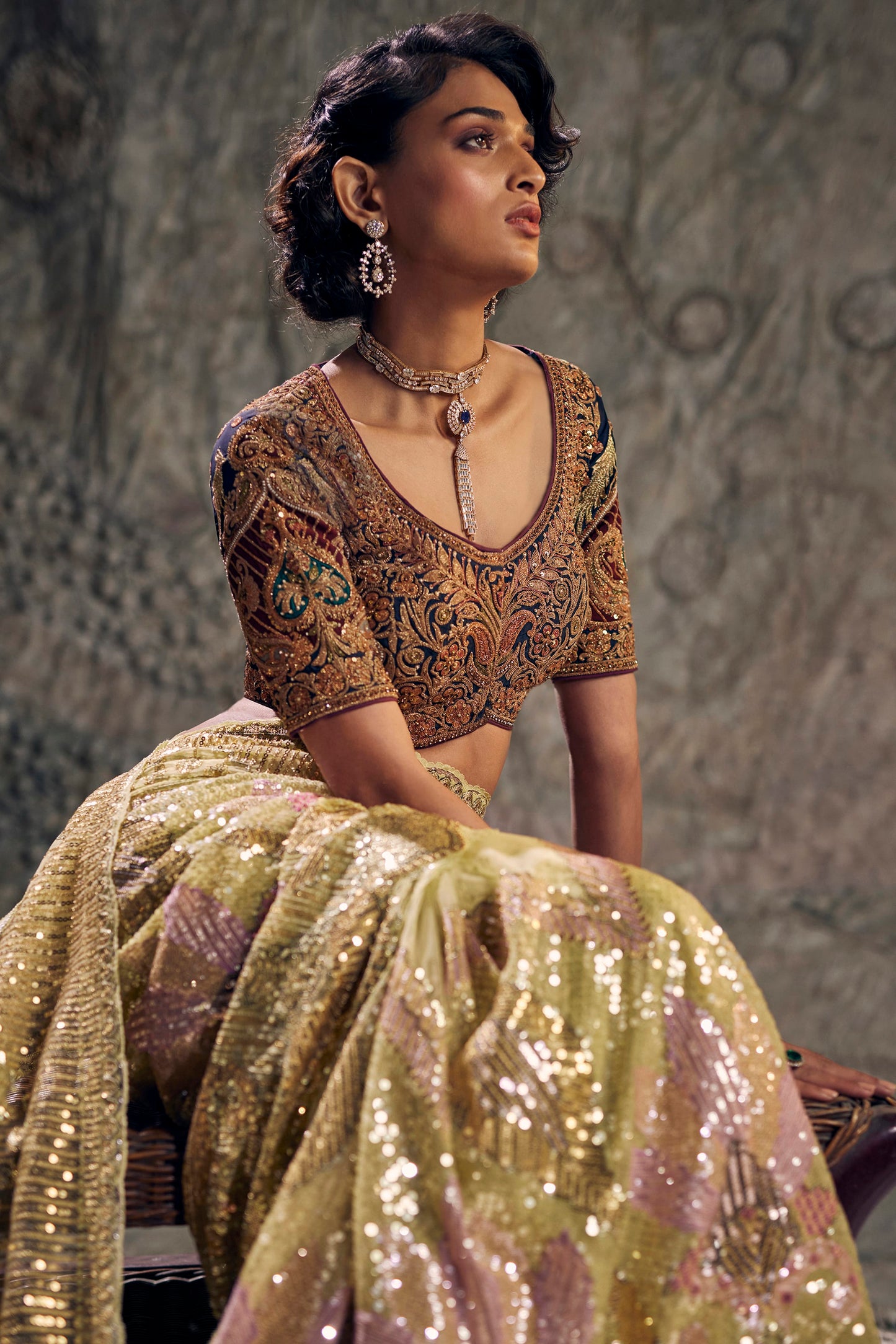 Celadon Lightscape Saree