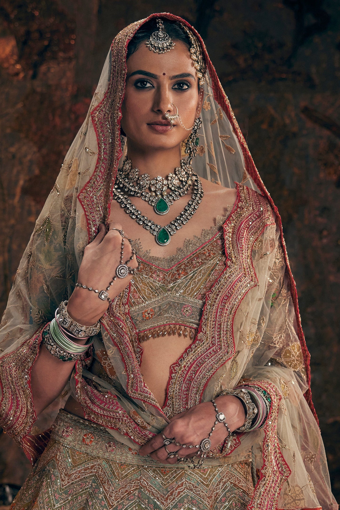 Earthy Ice Blue Lehenga