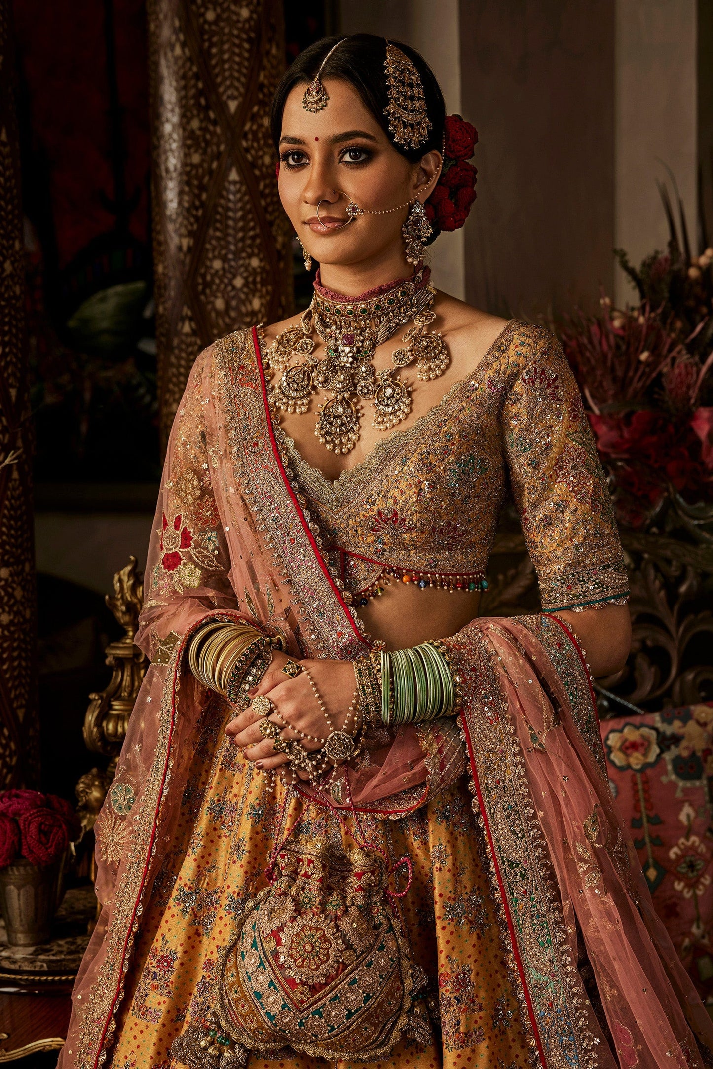 Yellow BirdSong Silk Lehenga