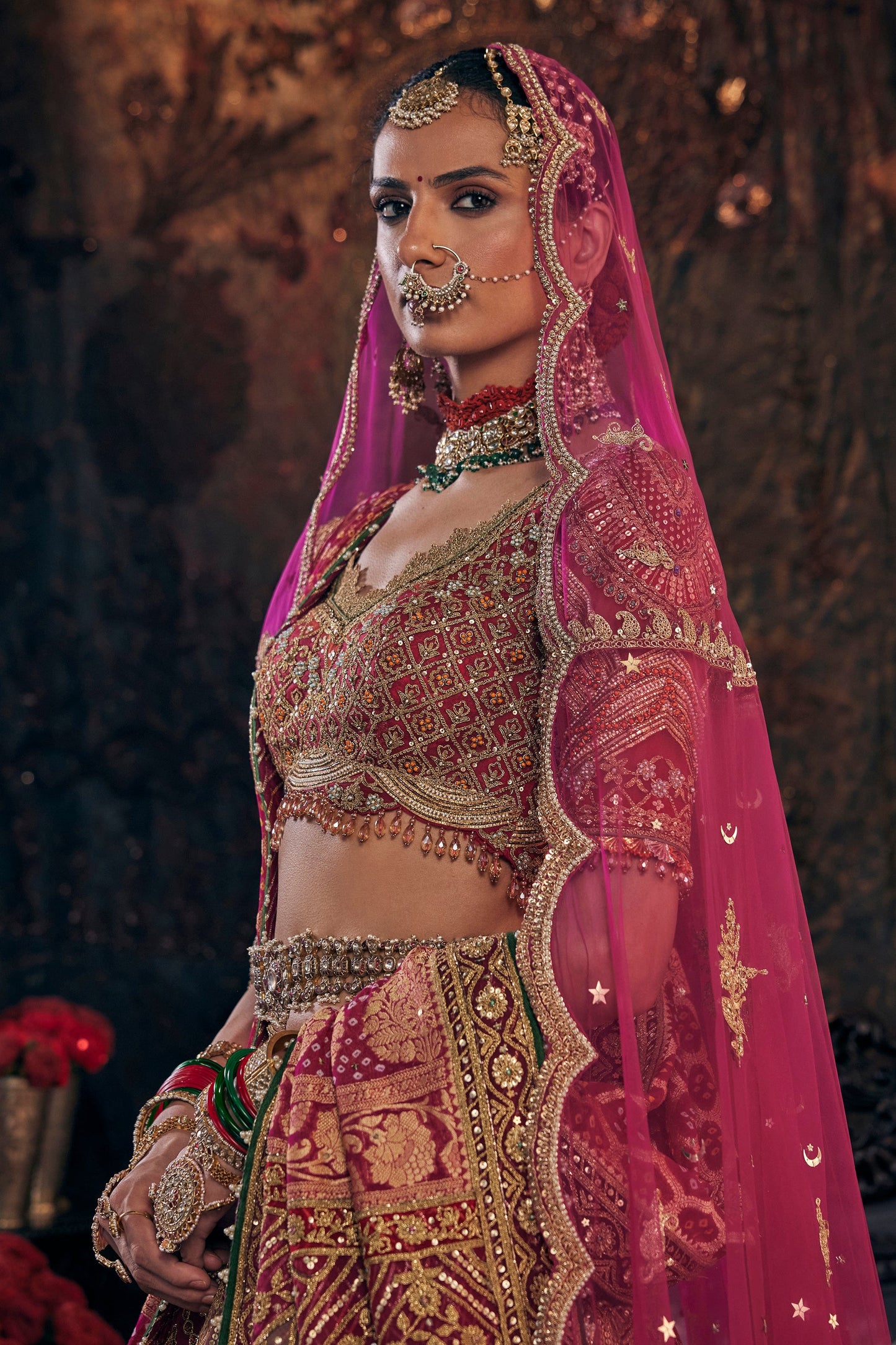 Deep Rose Lehenga
