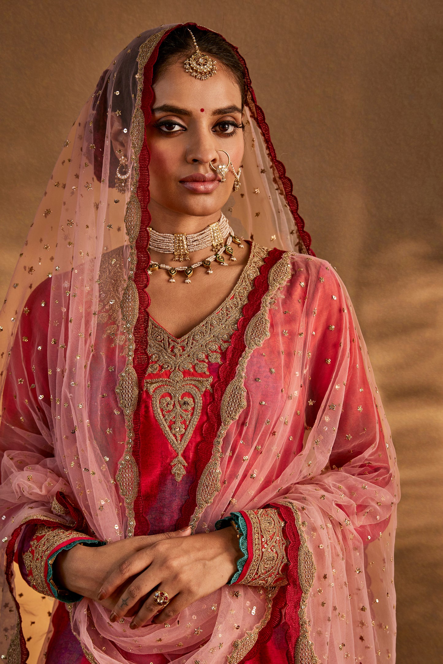 Sorbet Peach Sharara Set