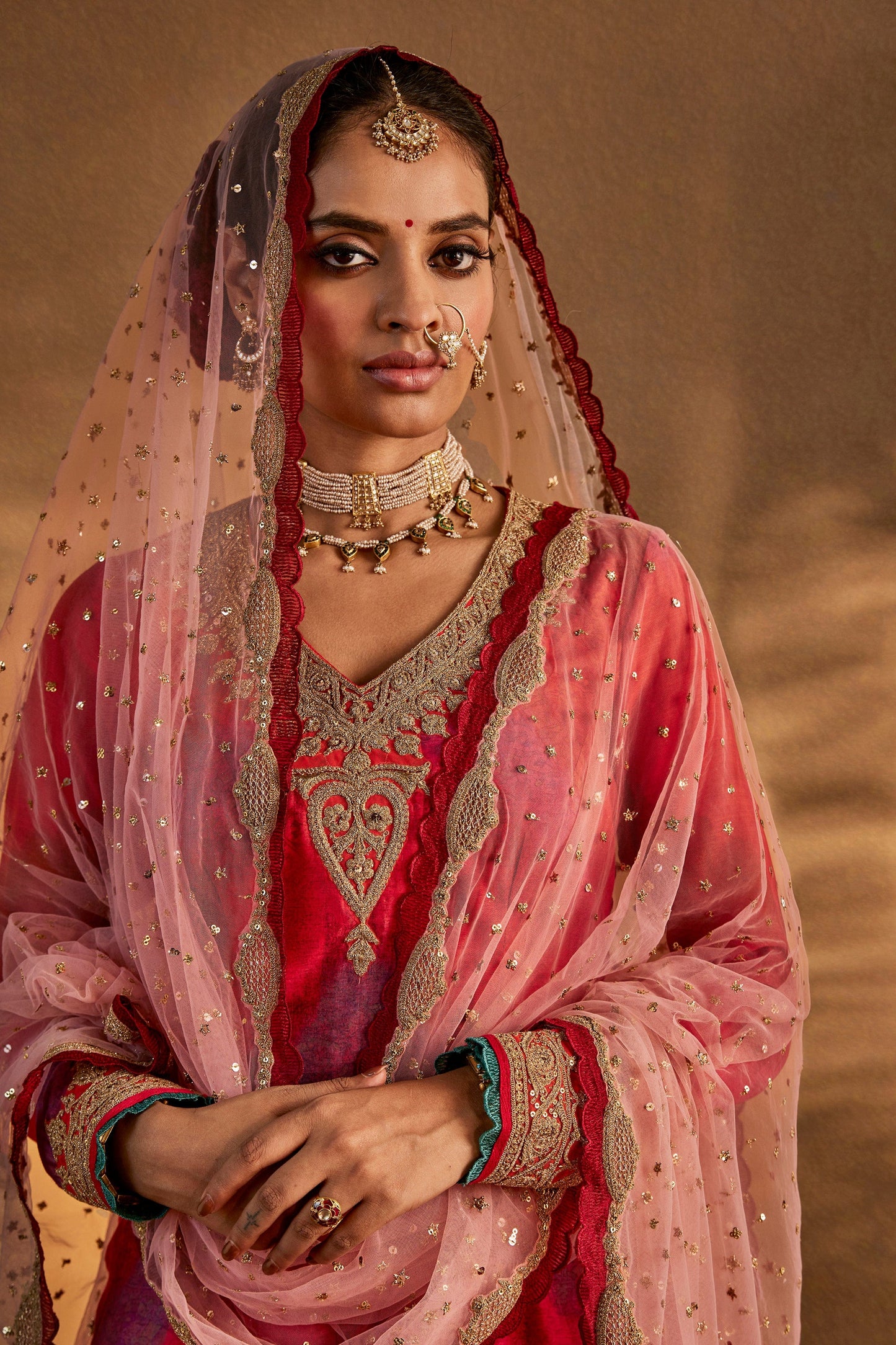 Sorbet Peach Sharara Set