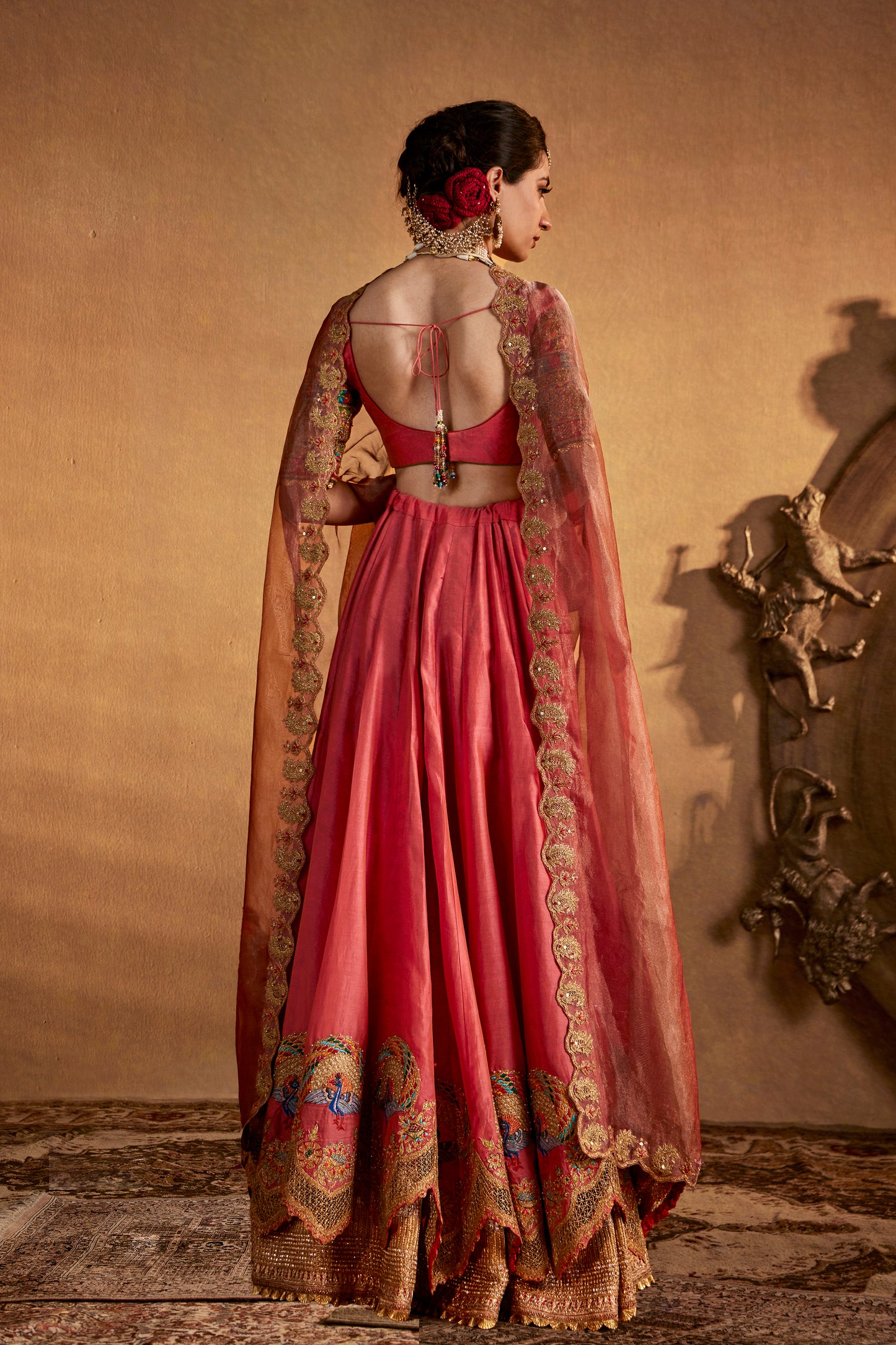 Sorbet Peach Silk Lehenga