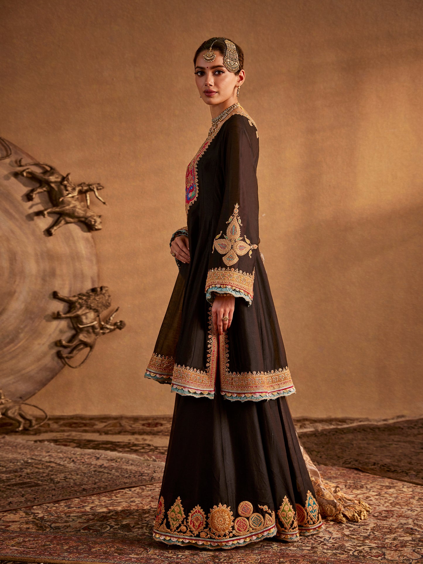 Burnt Brown Sharara Set