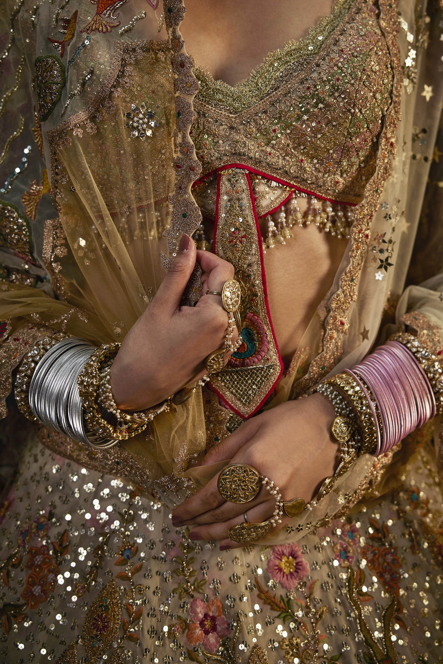 Ivory Efflorescence Lehenga