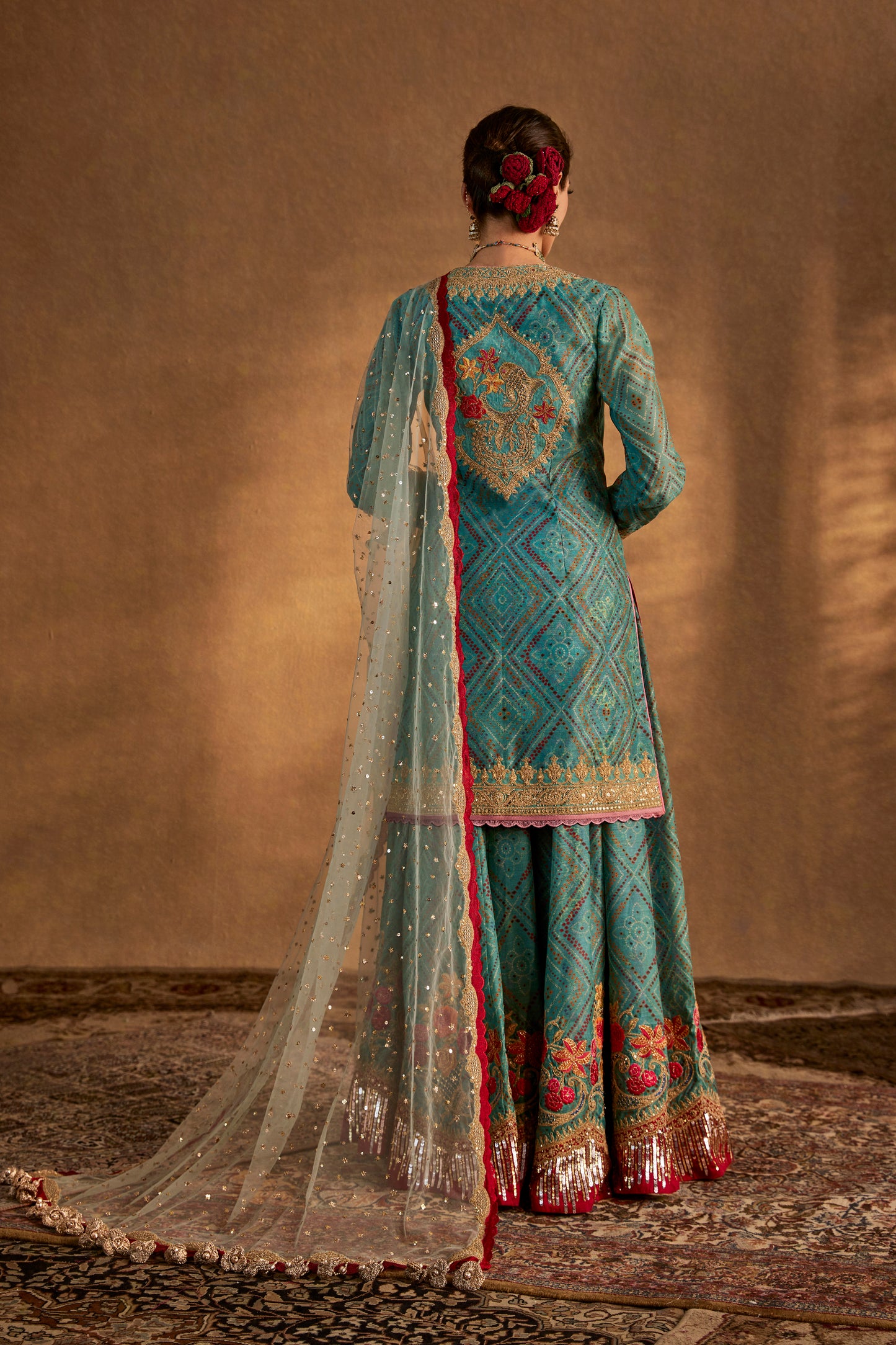 Soft Turquoise Sharara Set